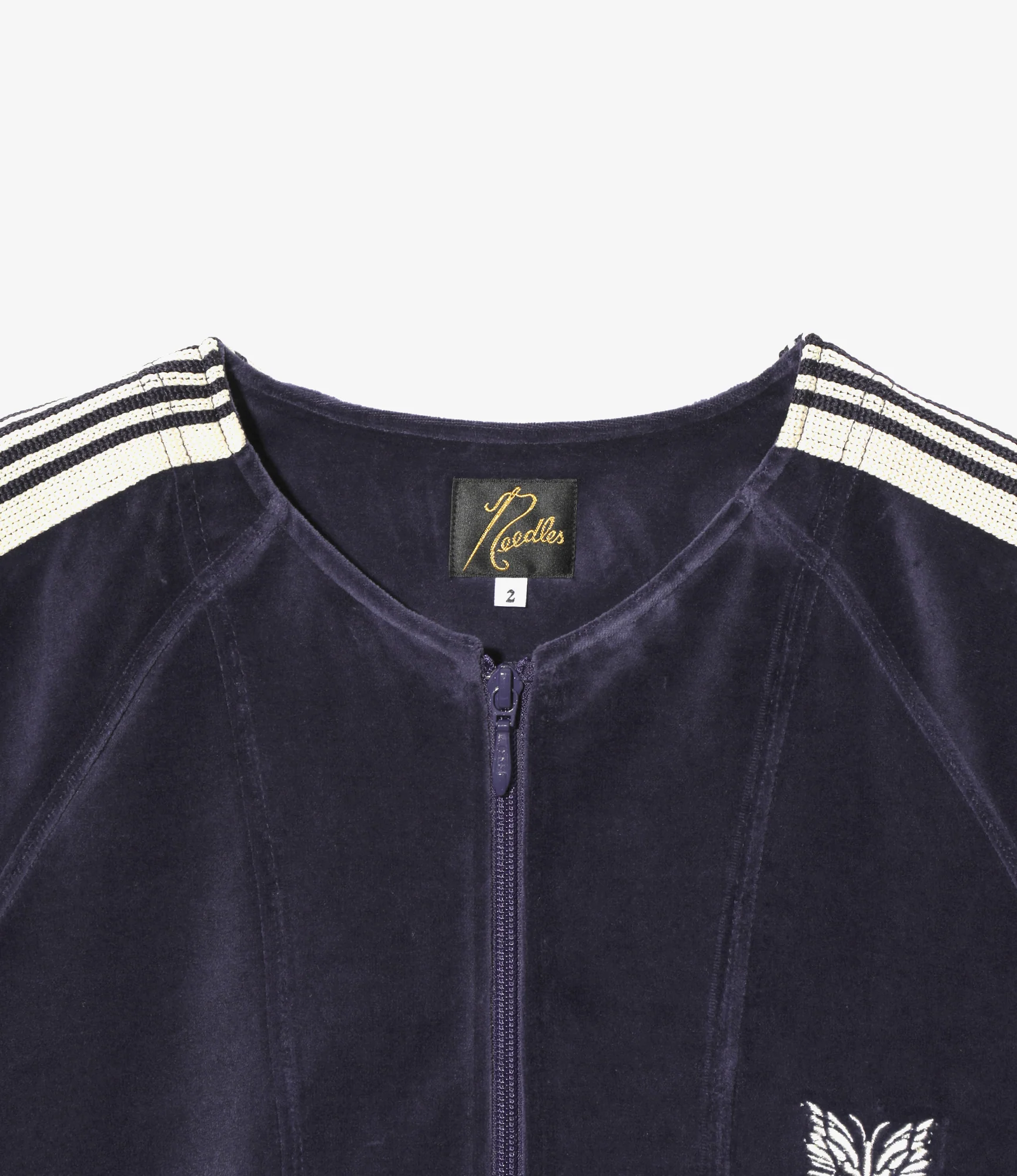 Nepenthes Special - Zipped Track Cardigan - Navy - C/PE Velour - Image 3