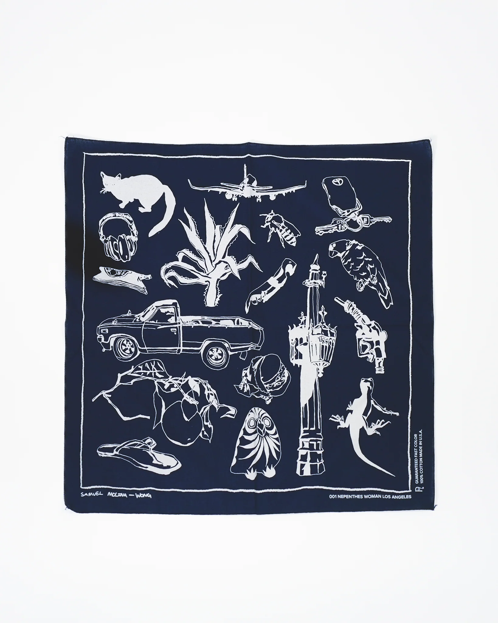 Nepenthes Woman Los Angeles - Opening Bandana - LA Motif - Navy