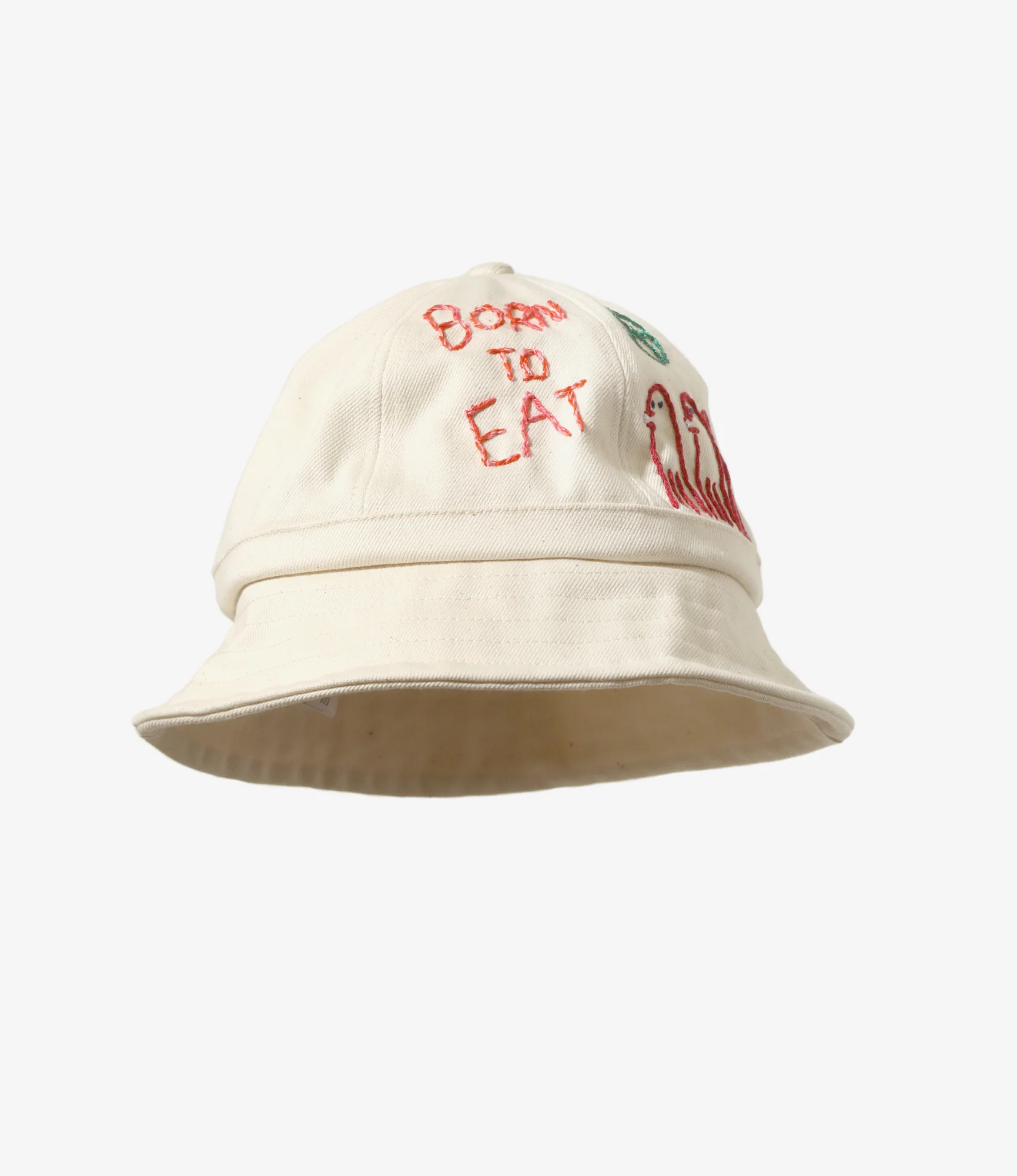 Embroidered Hat - Natural - Born to Eat