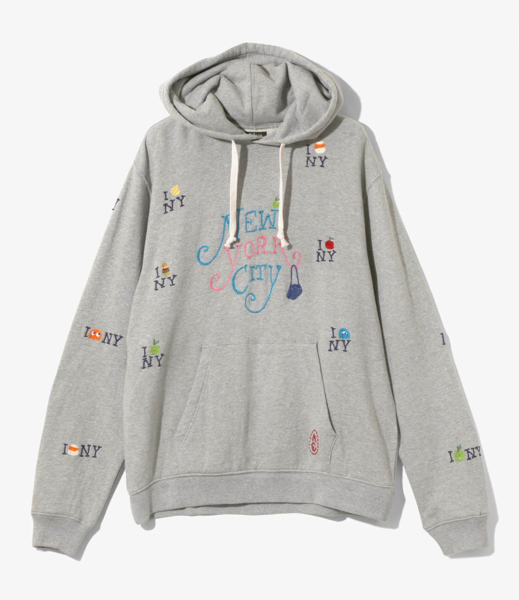 Embroidered Sweat Hoodie - H. Grey - NYC