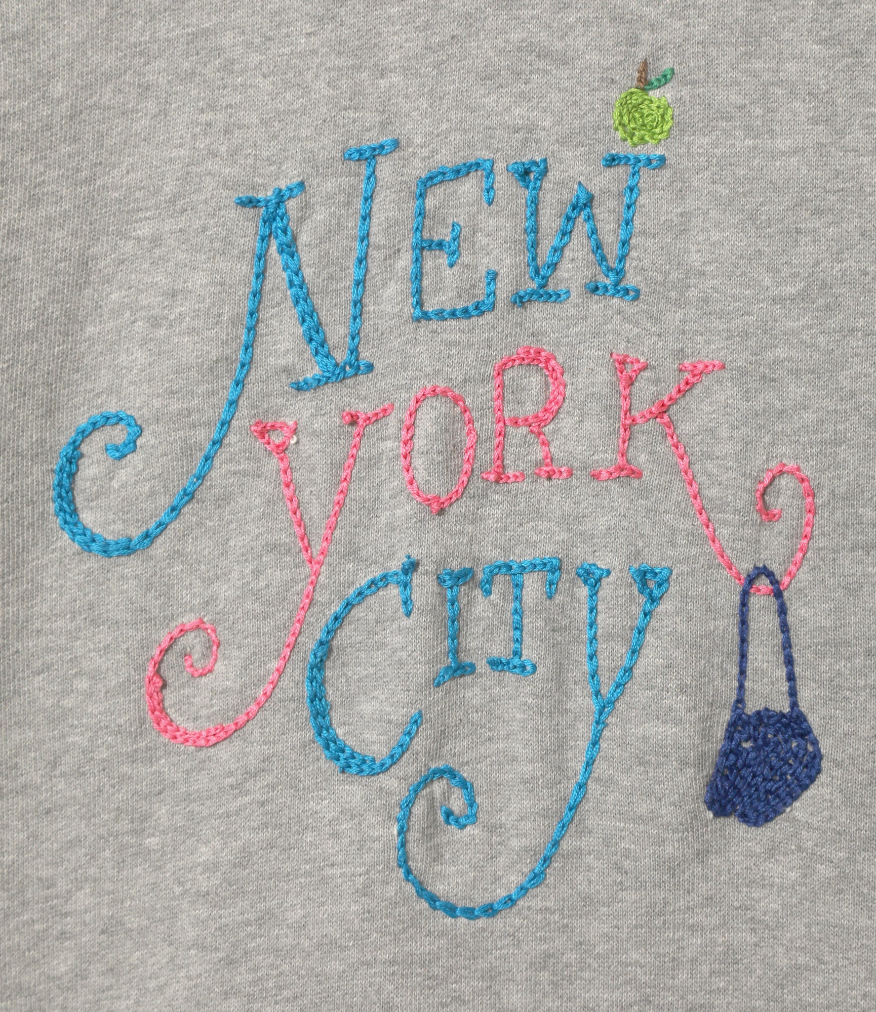 Embroidered Sweat Hoodie - H. Grey - NYC - Image 2