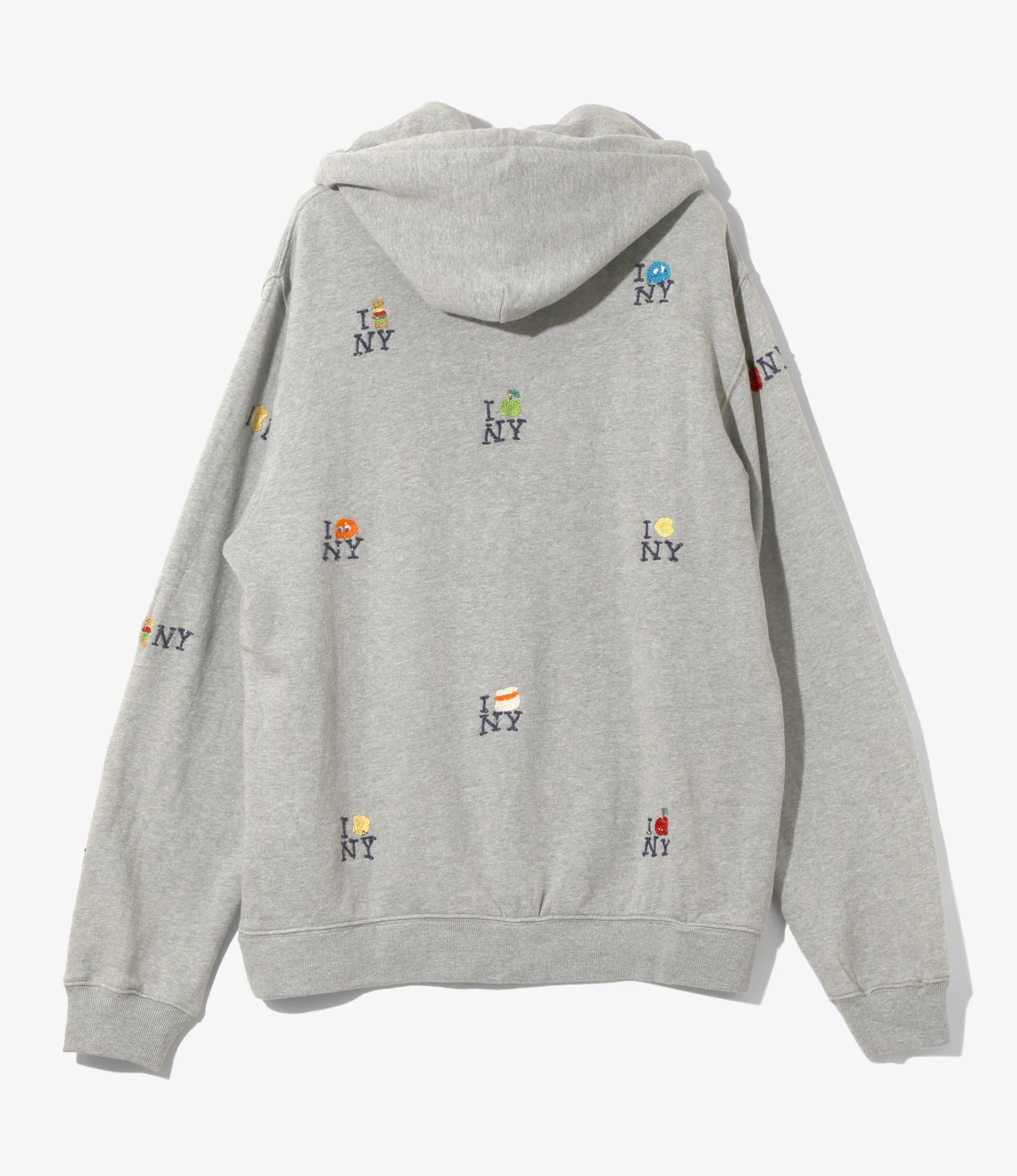Embroidered Sweat Hoodie - H. Grey - NYC - Image 3