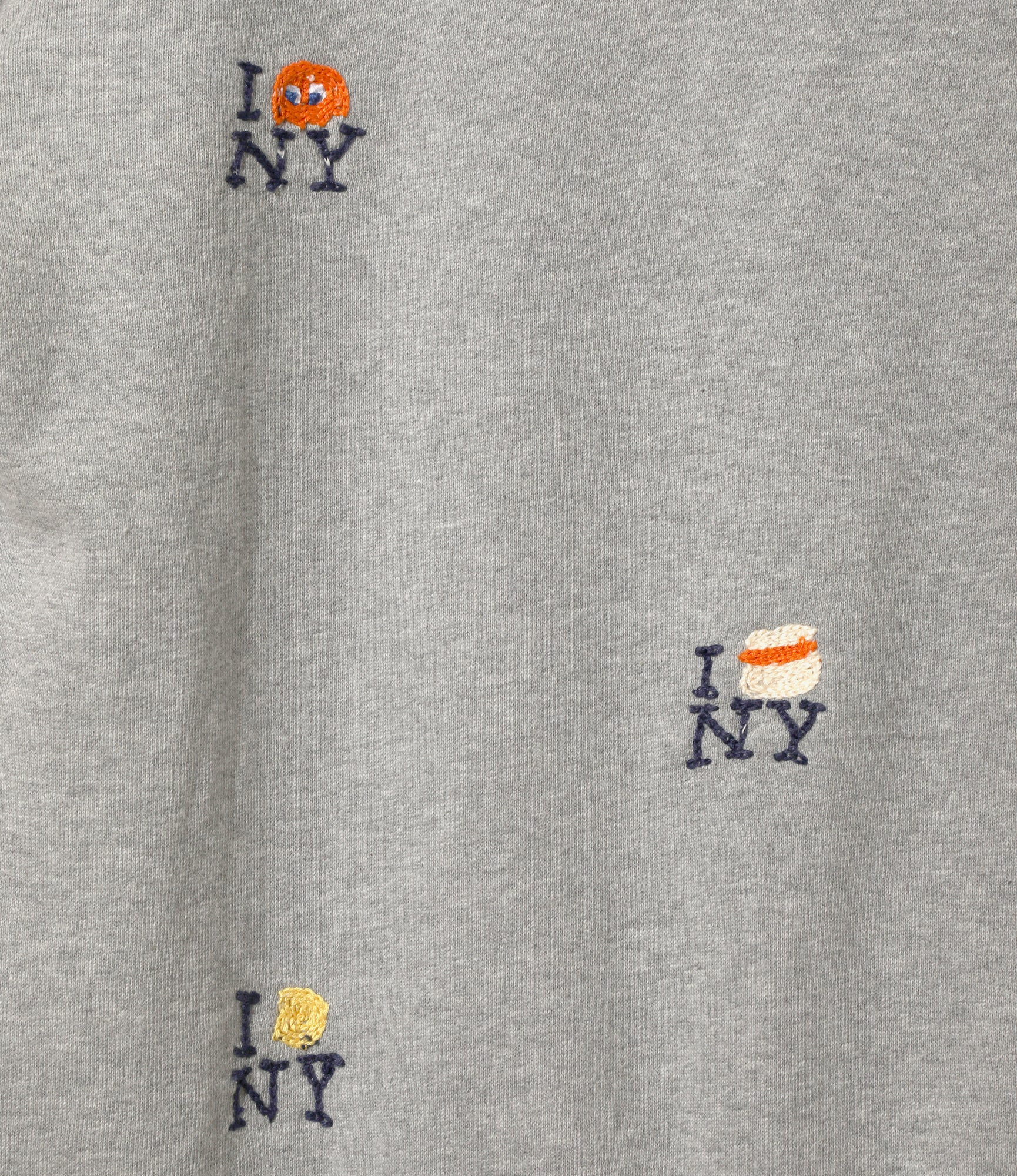 Embroidered Sweat Hoodie - H. Grey - NYC - Image 4