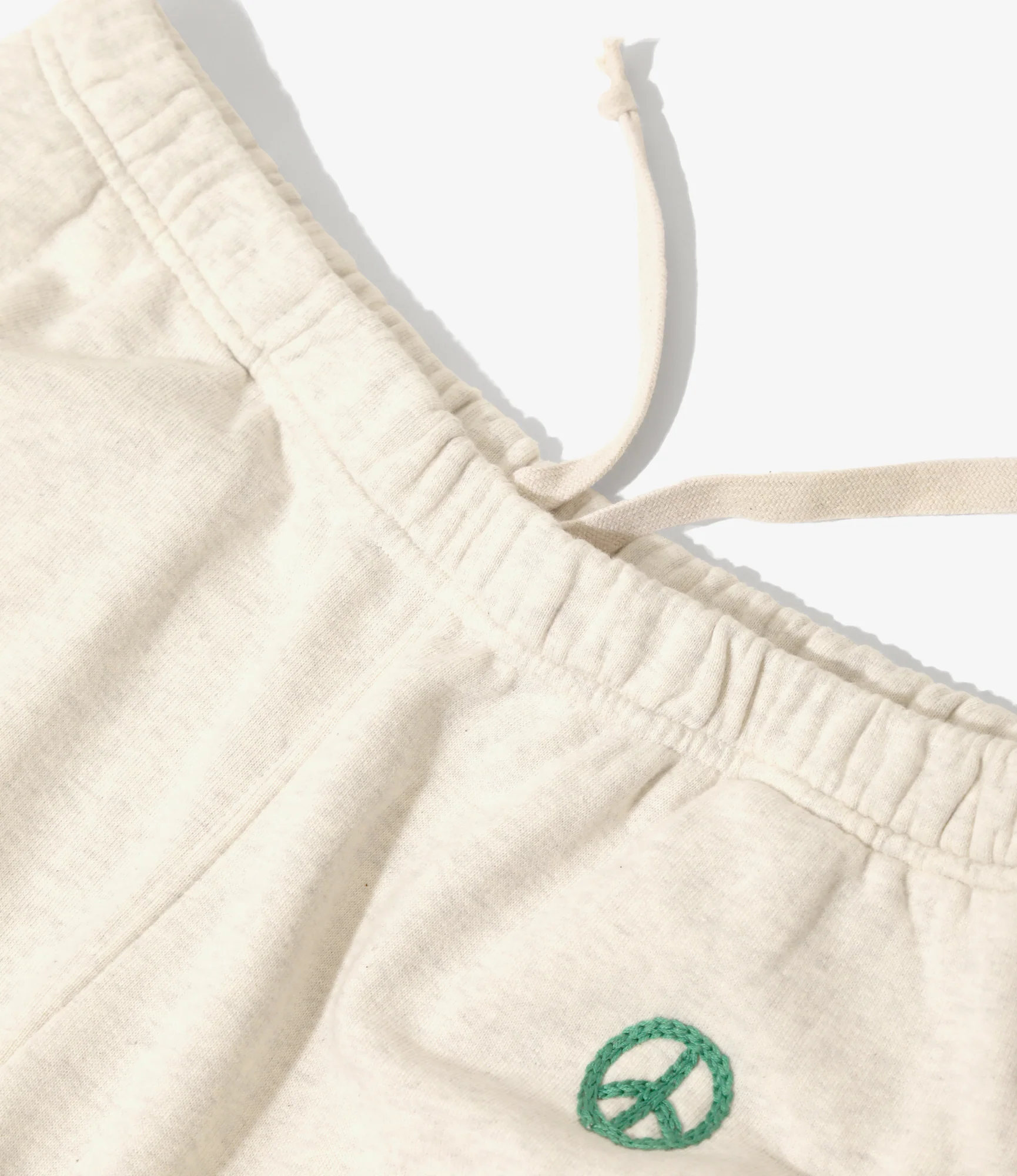 Embroidered Sweat Pants - Oatmeal - Peace - Image 2
