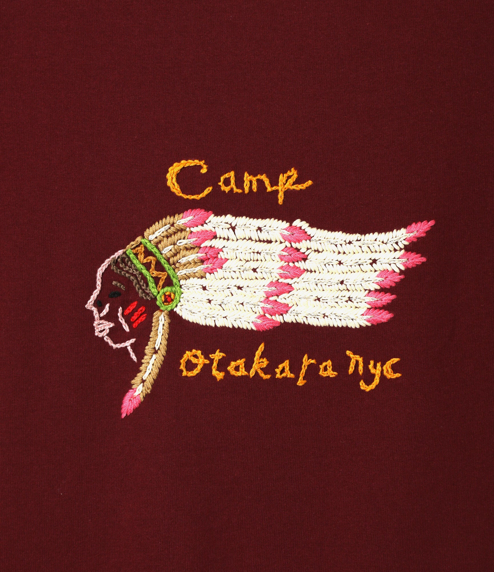 Embroidered Tee - Burgandy - Camp - Image 2