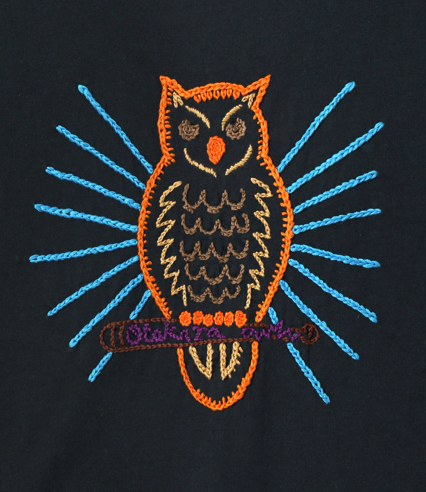 Embroidered Tee - Navy - Owl - Image 2