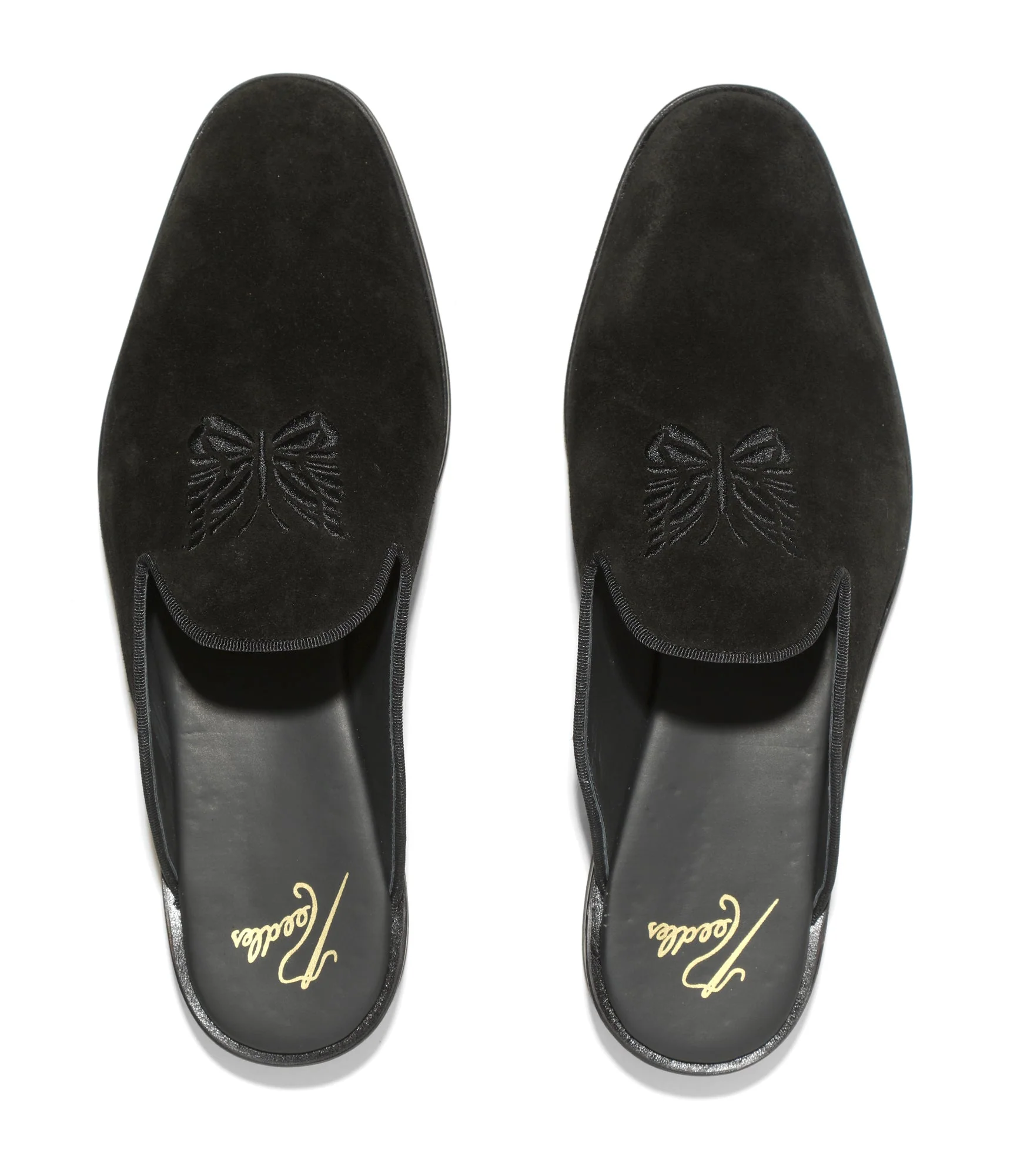 Papillon Emb. Slip-in - Black - Suede - Image 2