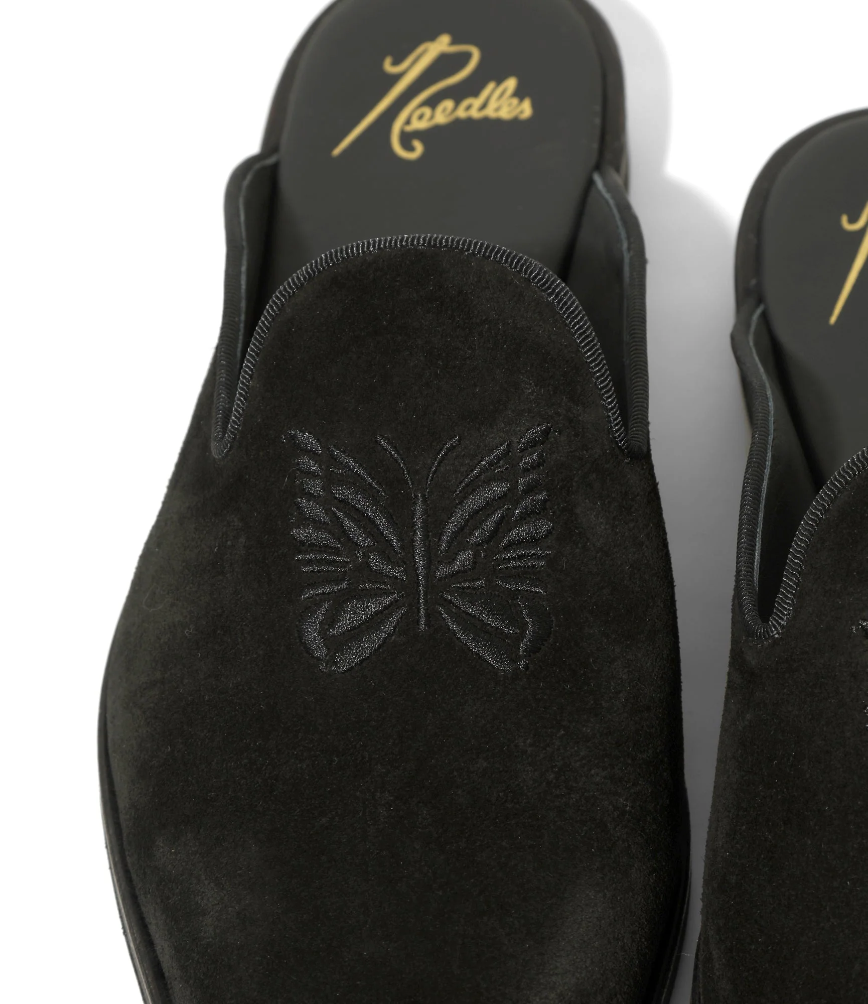 Papillon Emb. Slip-in - Black - Suede - Image 3