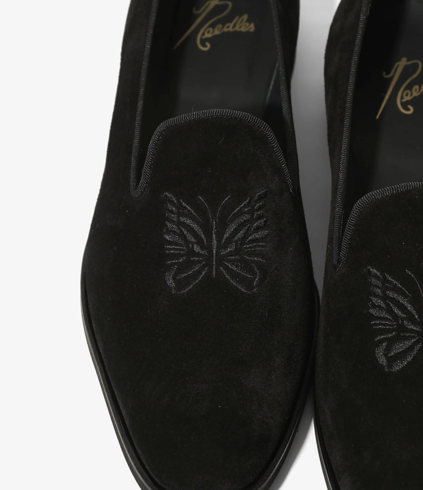 Papillon Emb. Slip-on - Black - Suede - Image 3