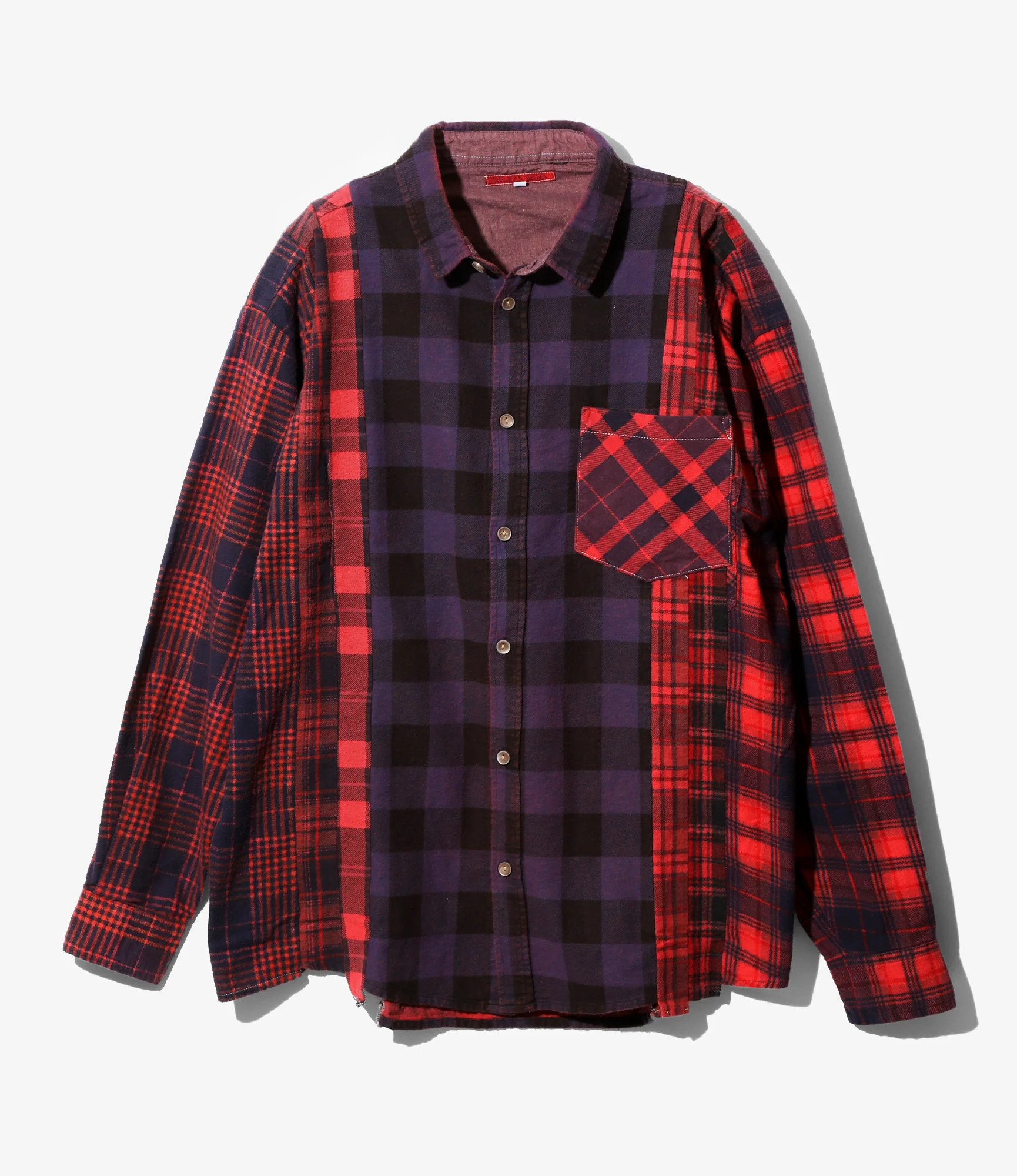 Flannel Shirt -> 7 Cuts Shirt / Over Dye - Red