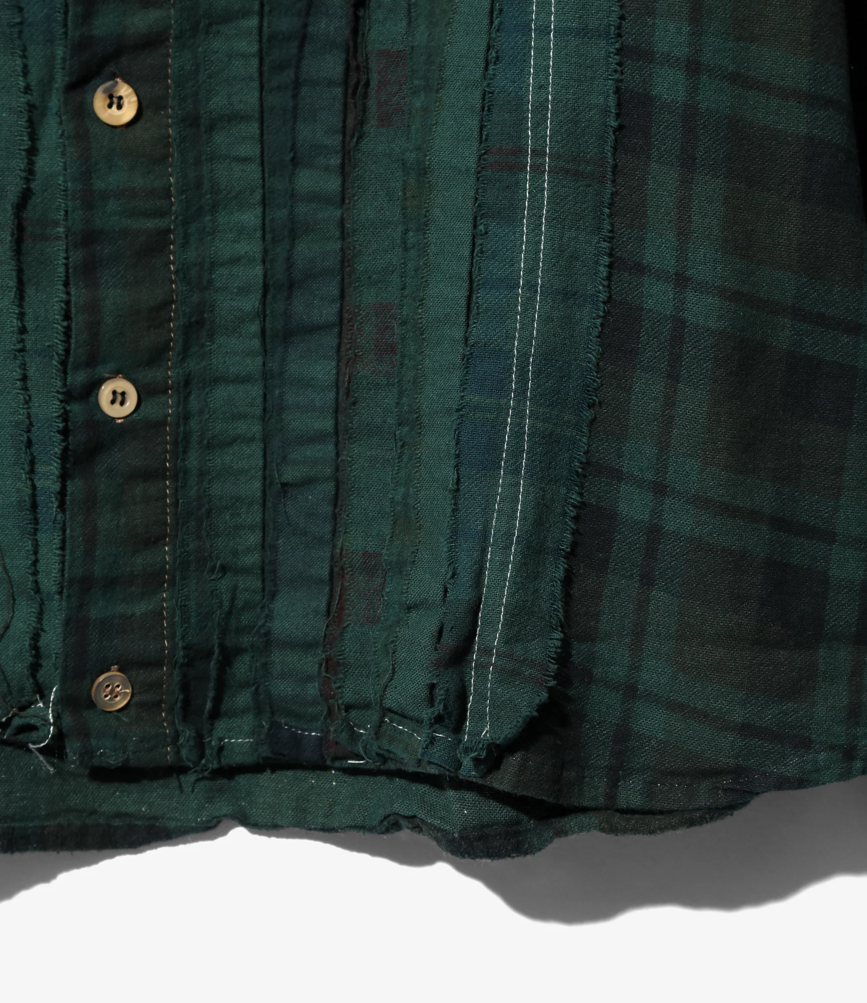 Flannel Shirt -> Ribbon Shirt / Over Dye - Dk.Green - Image 3