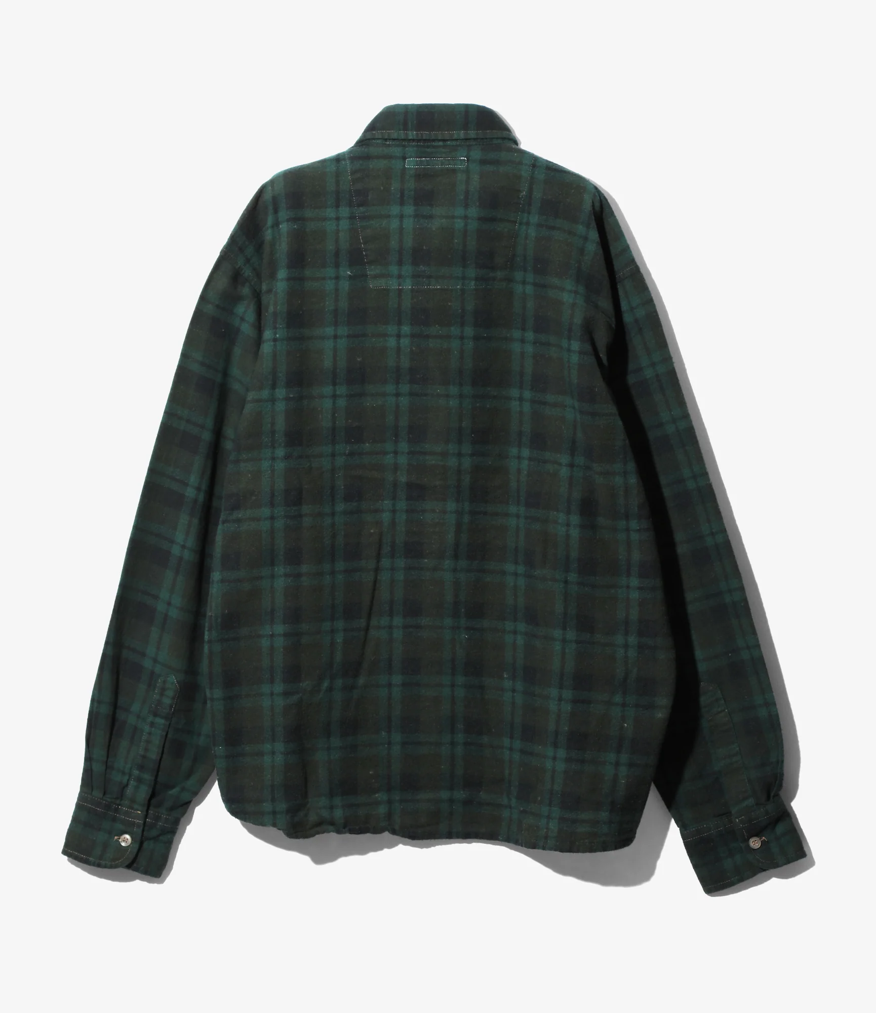 Flannel Shirt -> Ribbon Shirt / Over Dye - Dk.Green - Image 4