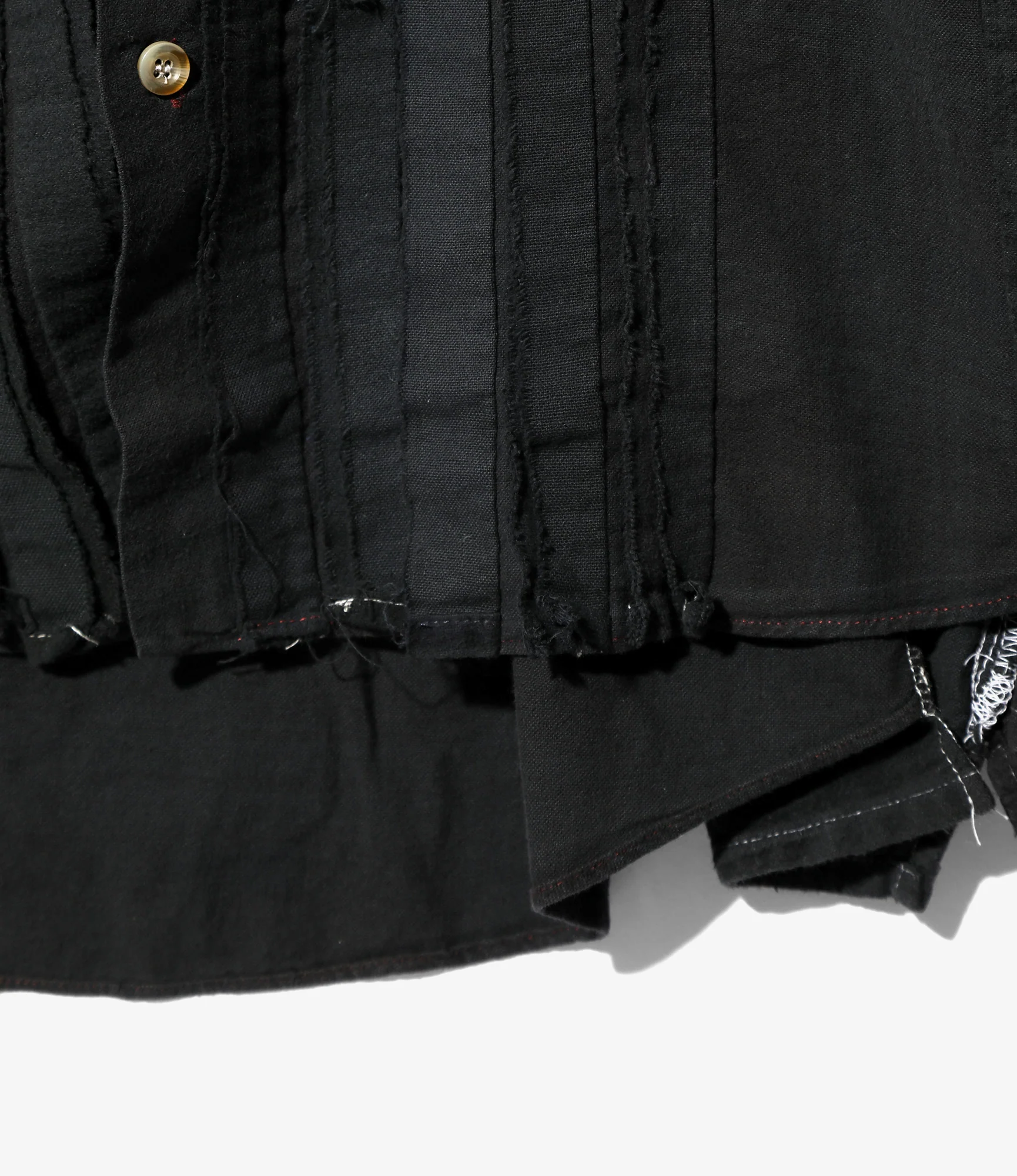 Flannel Shirt -> Ribbon Wide Shirt / Over Dye - Black - Image 3