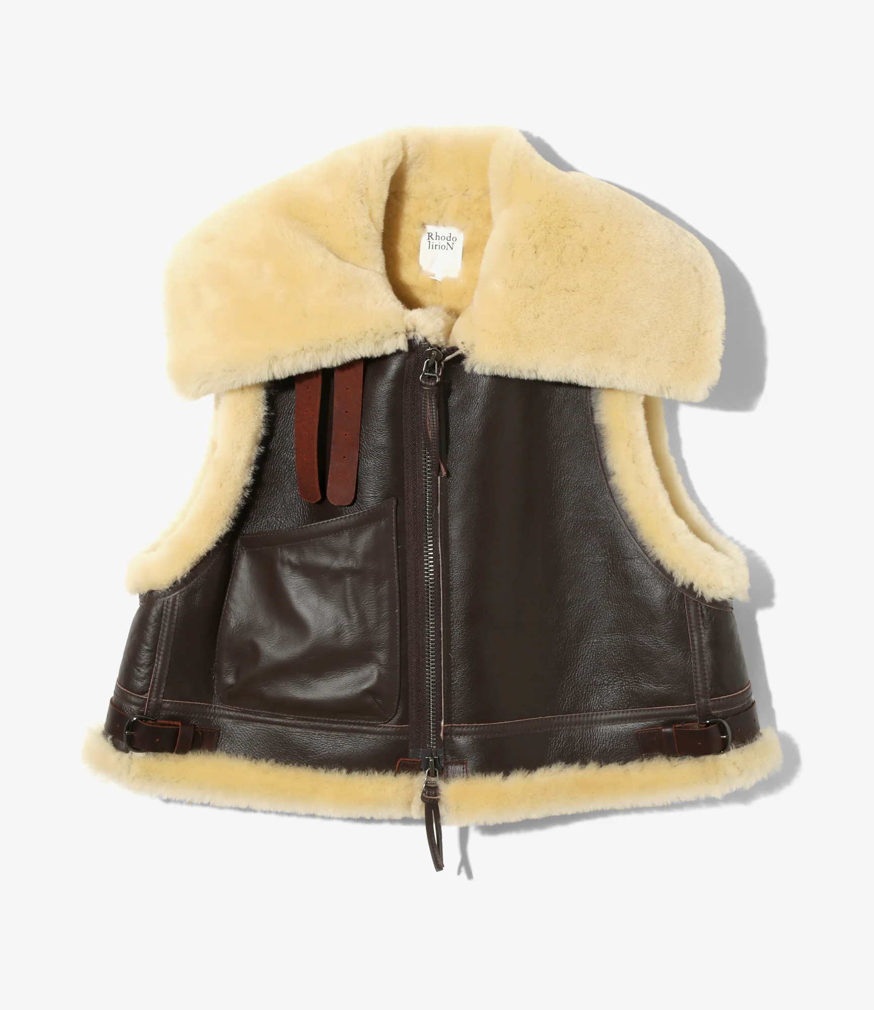 B-3 Type Vest - Dk. Brown - NZL Mouton