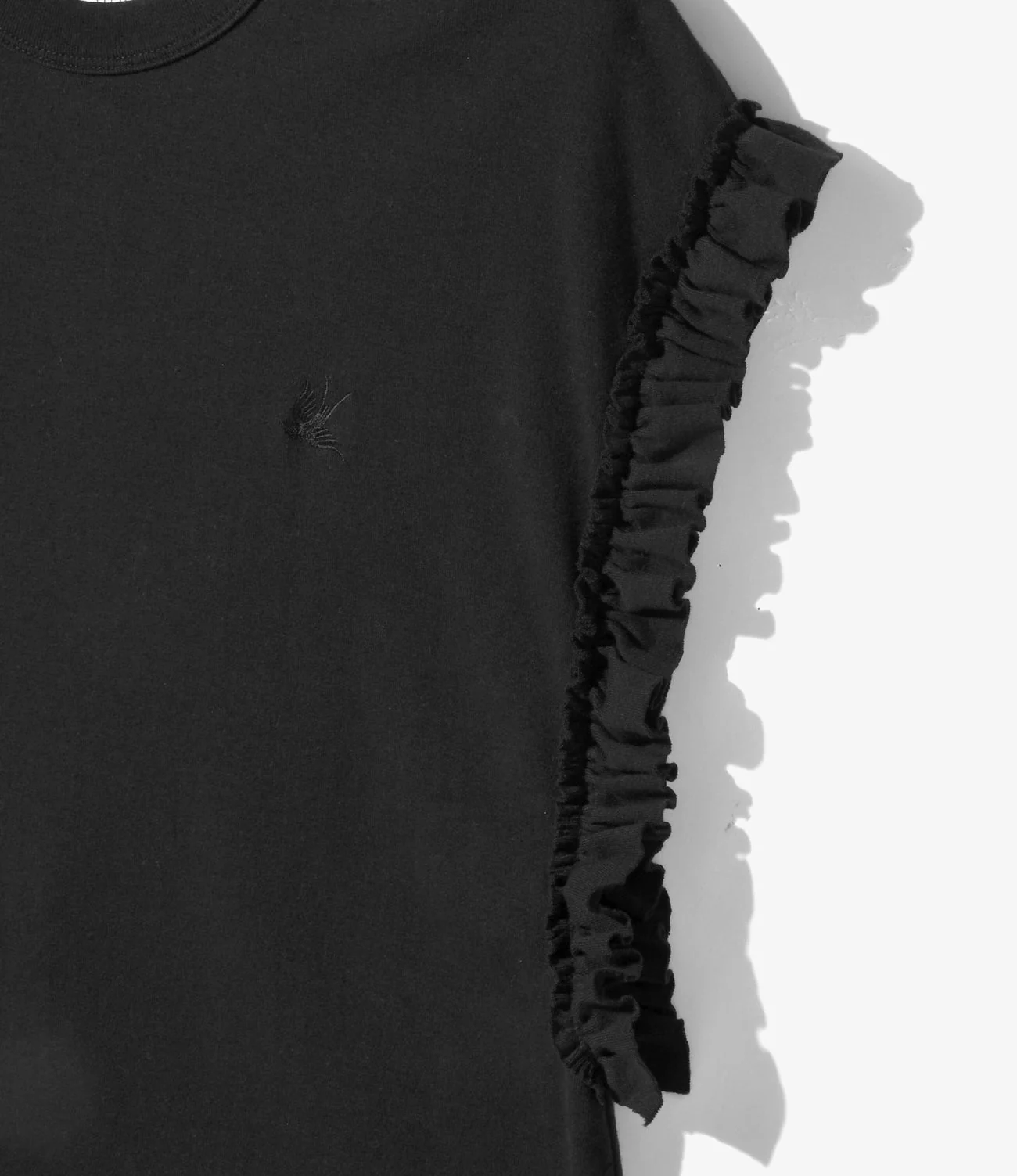 Frill Tail Sleeveless Tee - Black - Image 3