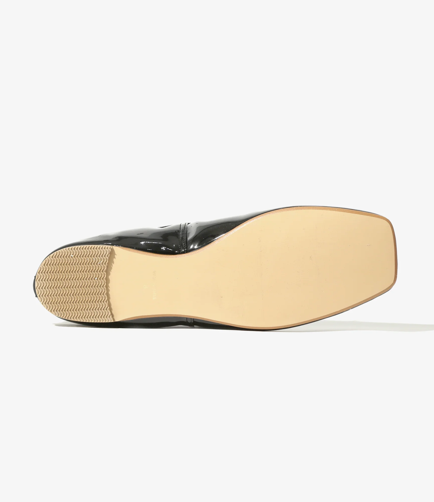 Material Combination Ballet Shoes - Black - Image 6