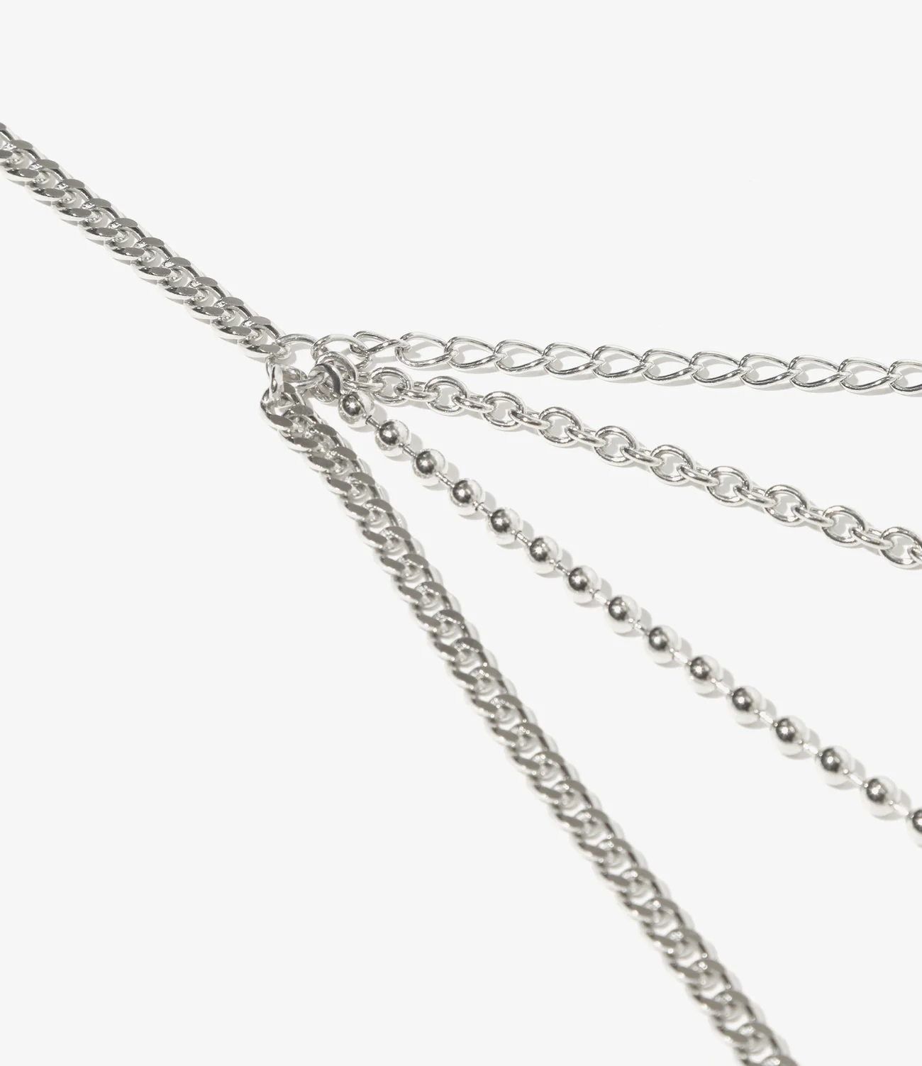 Multi Long Necklace - Silver -Chain - Image 4