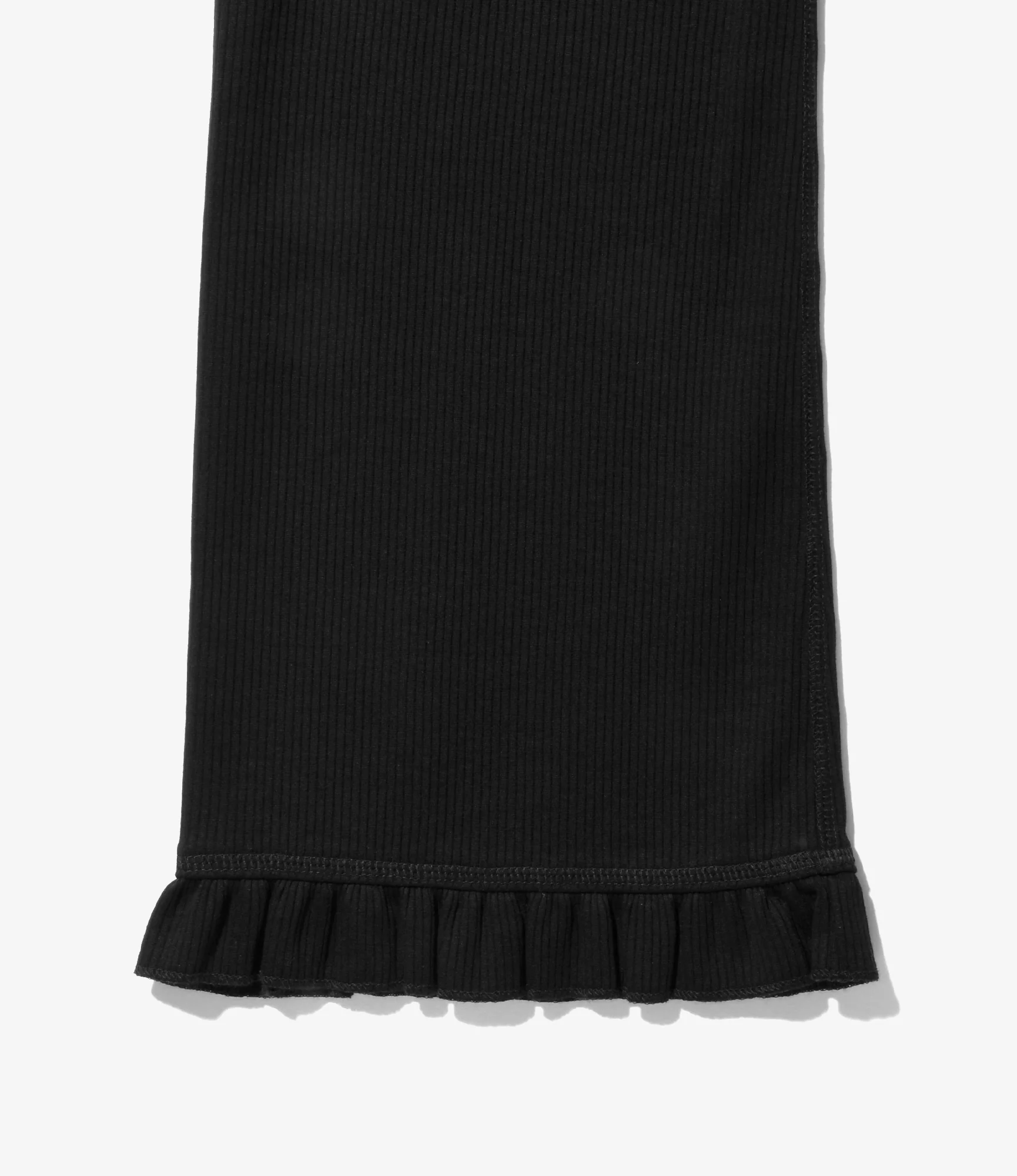 Ribbed Frill Pants - Black - Image 3
