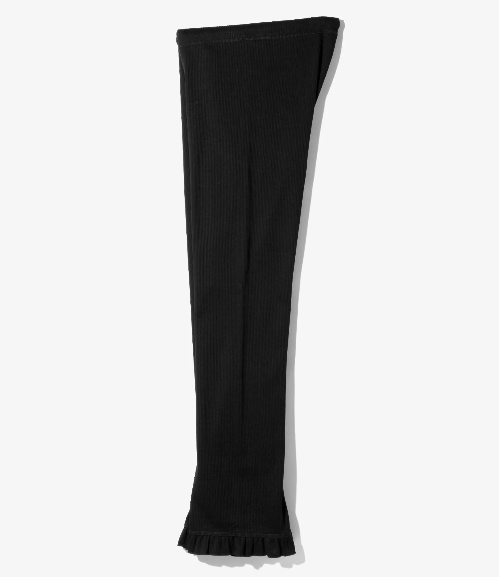 Ribbed Frill Pants - Black - Image 5