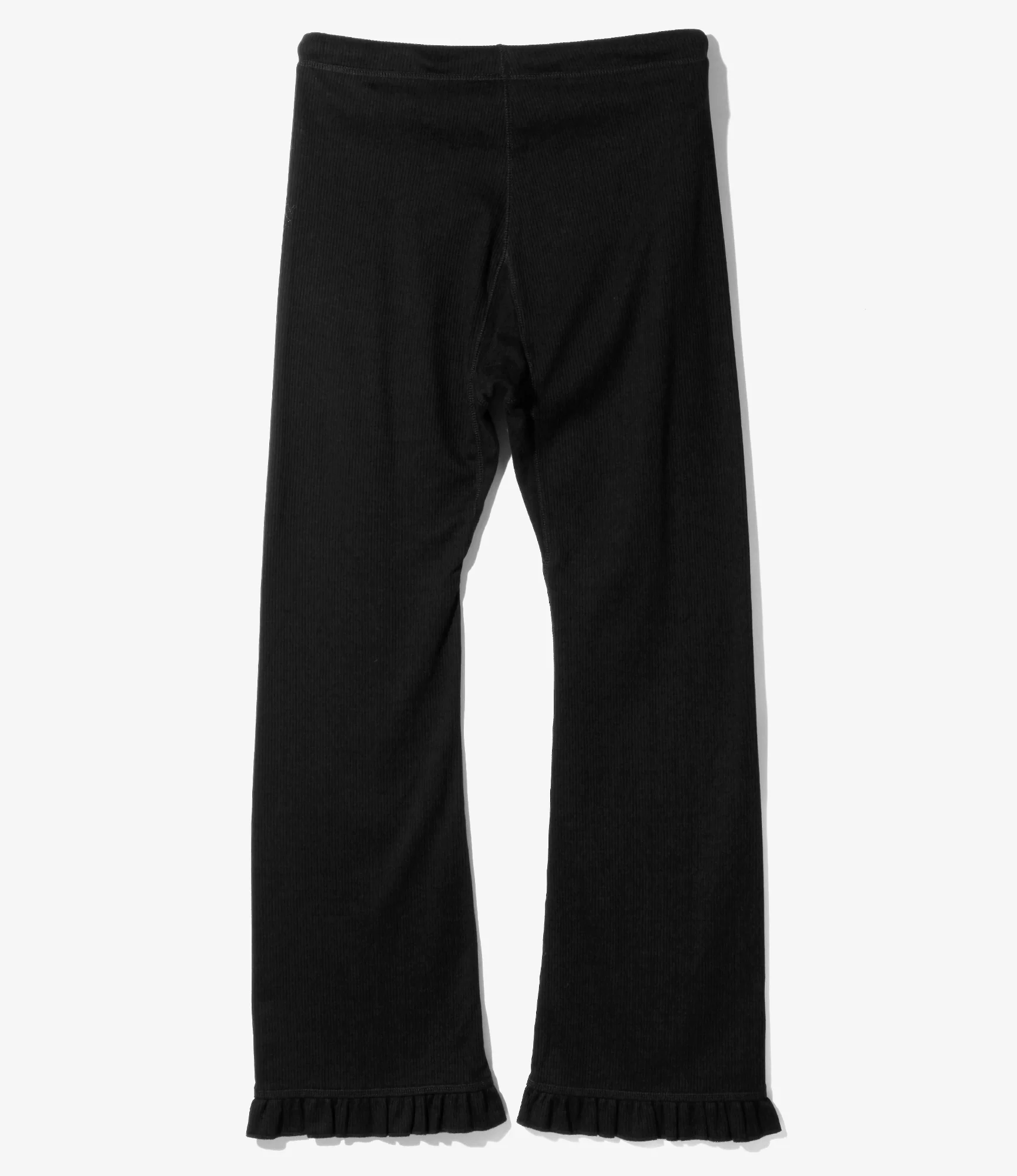 Ribbed Frill Pants - Black - Image 6