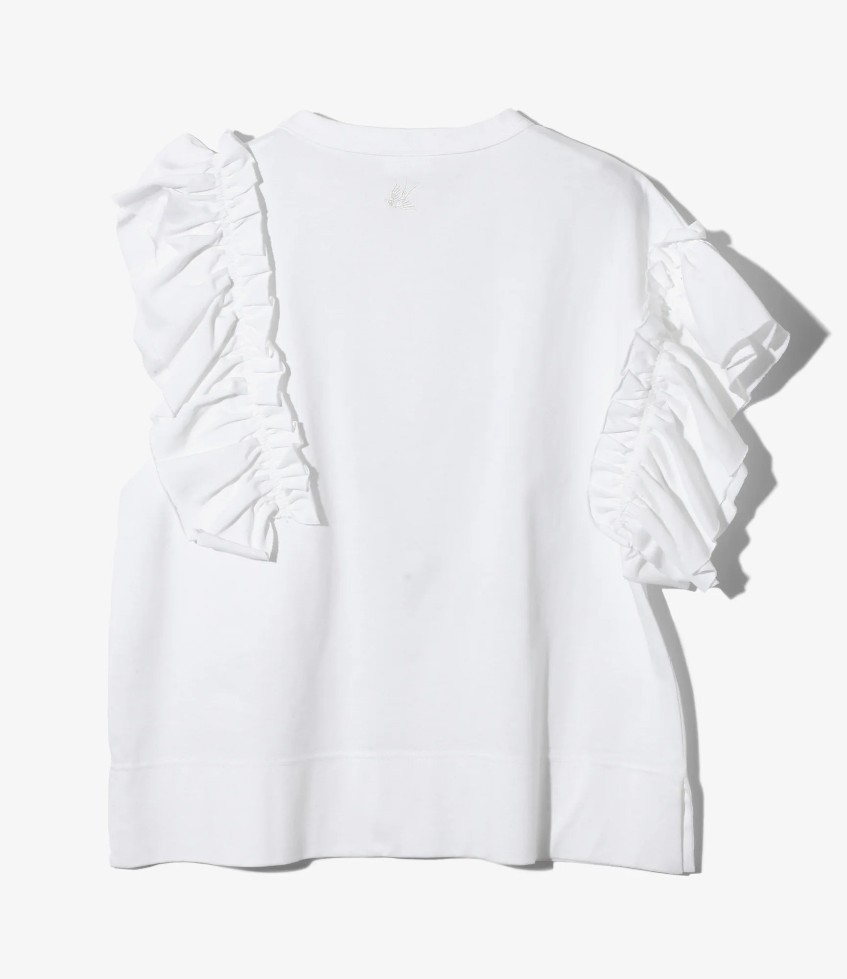 Swallow Asymmetric Frill Sleeve Top - White - Image 4