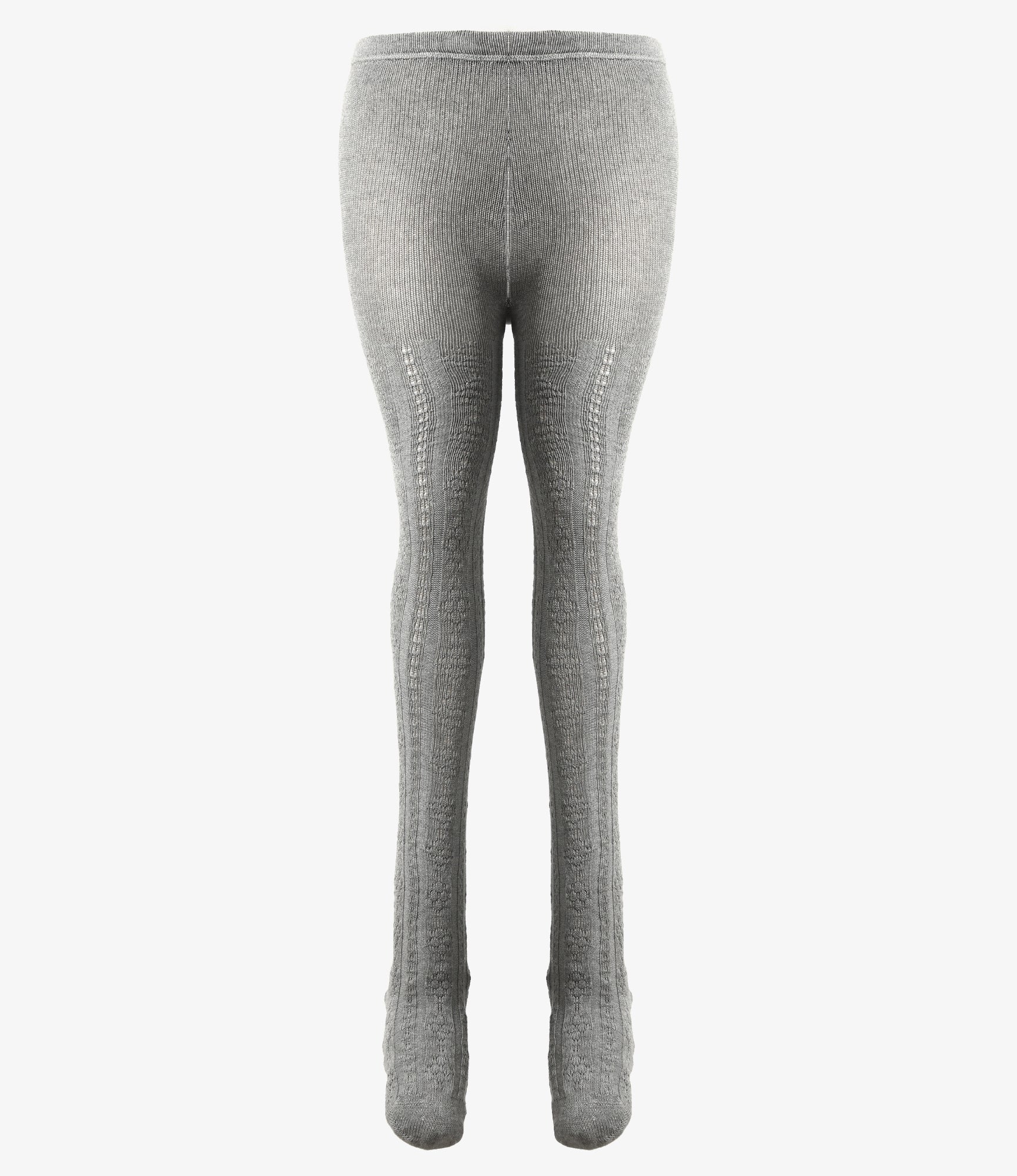 Tights - H. Grey - Eyelet Pattern