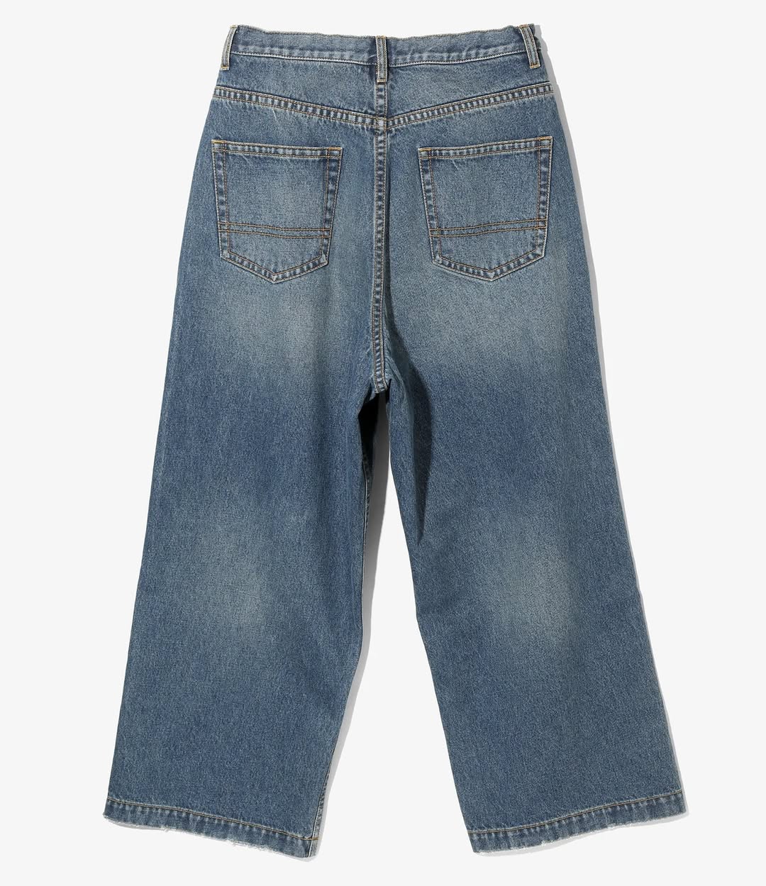 Women's 90's Loose Straight Pants - Indigo - Damaged Denim - Image 5