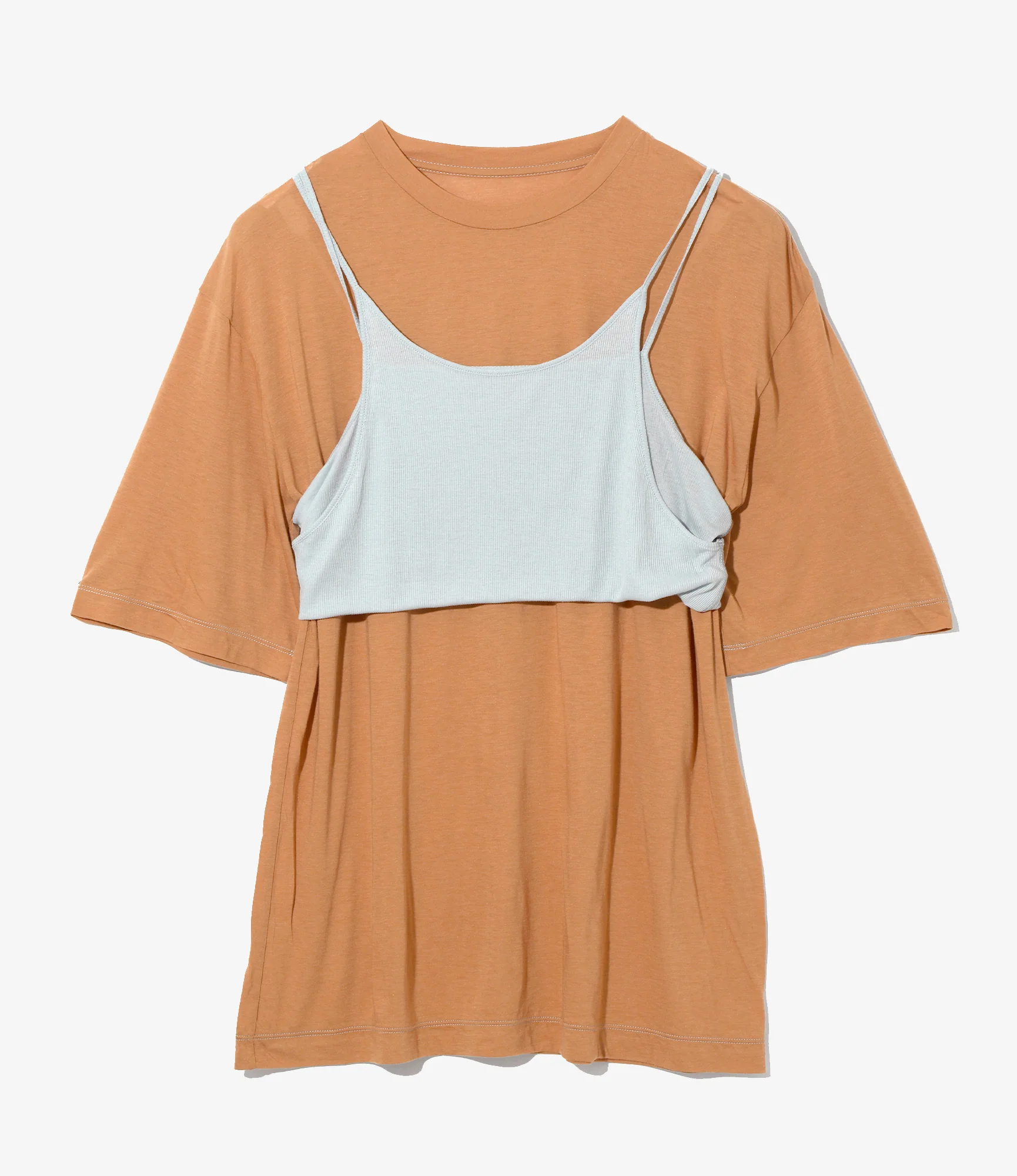 Women's Camisole Top & Loose-fitting Tee - Beige - Unit Tops - Image 3
