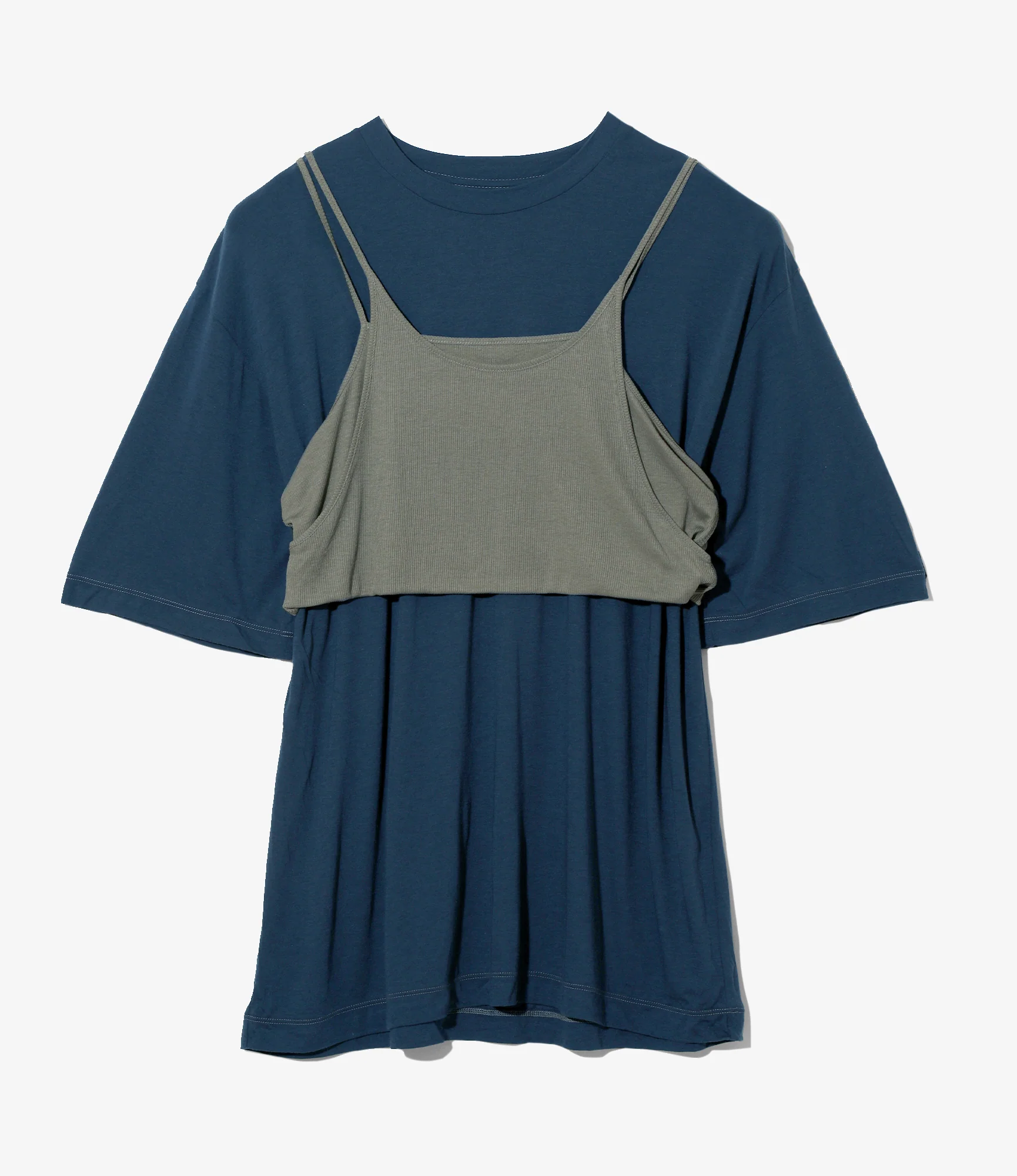 Women's Camisole Top & Loose-fitting Tee - Navy - Unit Tops - Image 3