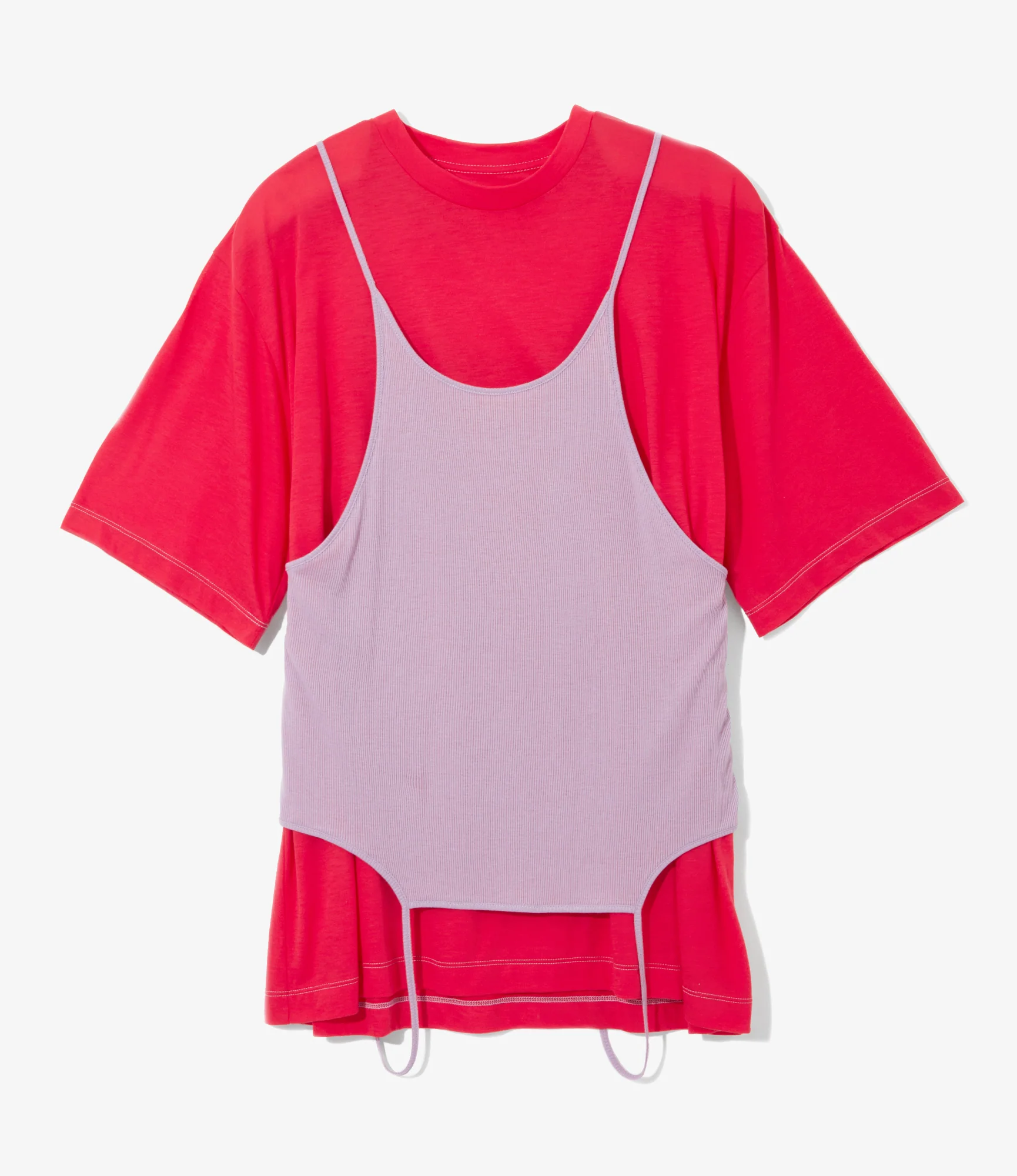 Women's Camisole Top & Loose-fitting Tee - Red - Unit Tops