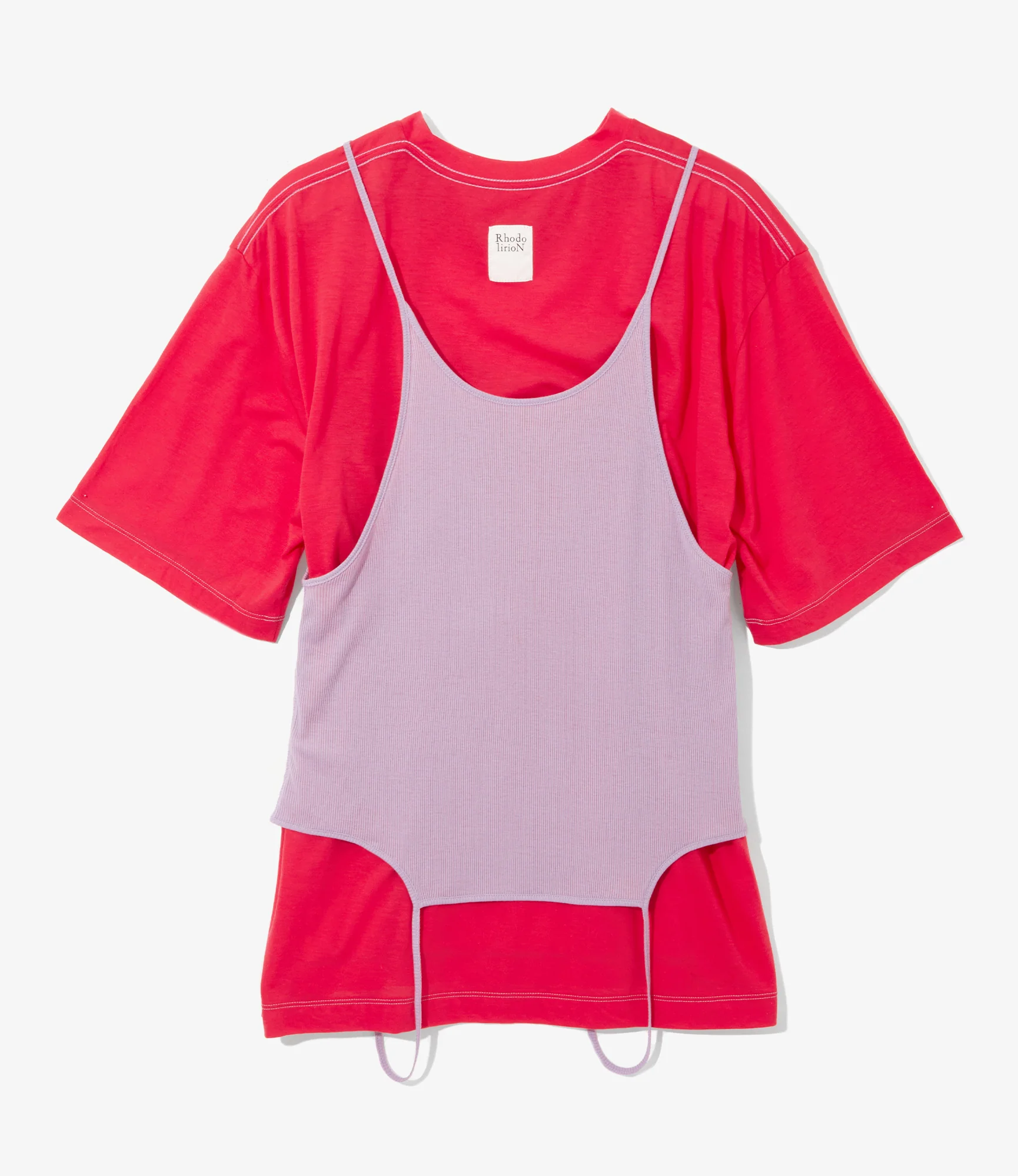 Women's Camisole Top & Loose-fitting Tee - Red - Unit Tops - Image 2
