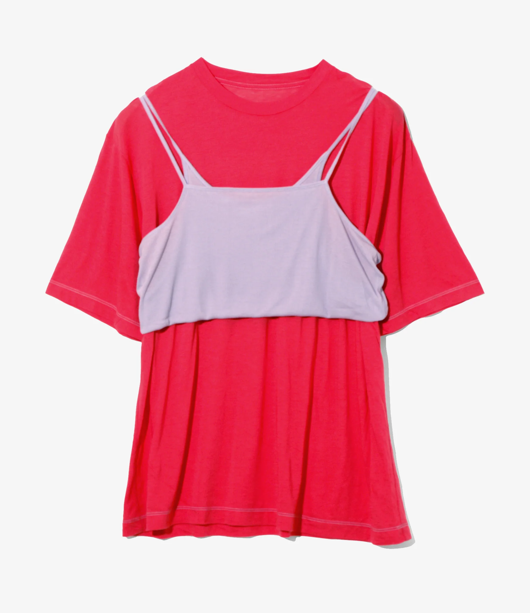 Women's Camisole Top & Loose-fitting Tee - Red - Unit Tops - Image 3