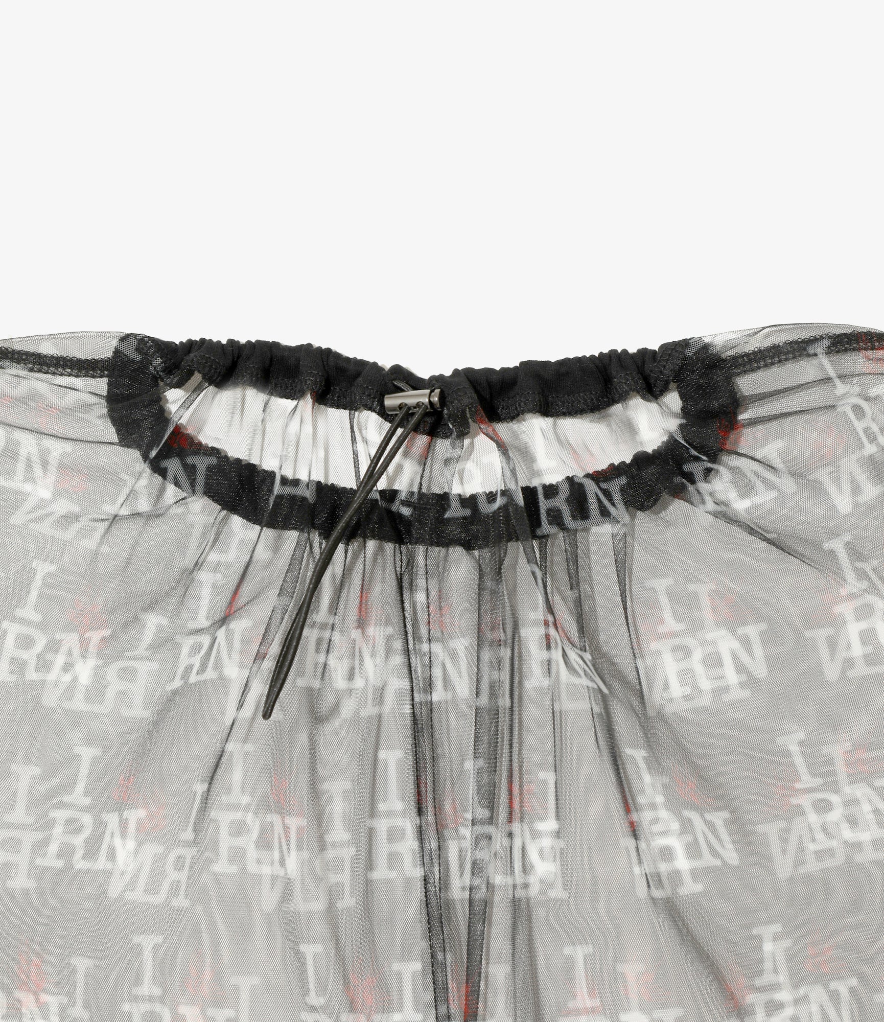 Women's Crew Neck Sleeveless Dress - Black - Original Printed Tulle - Image 2