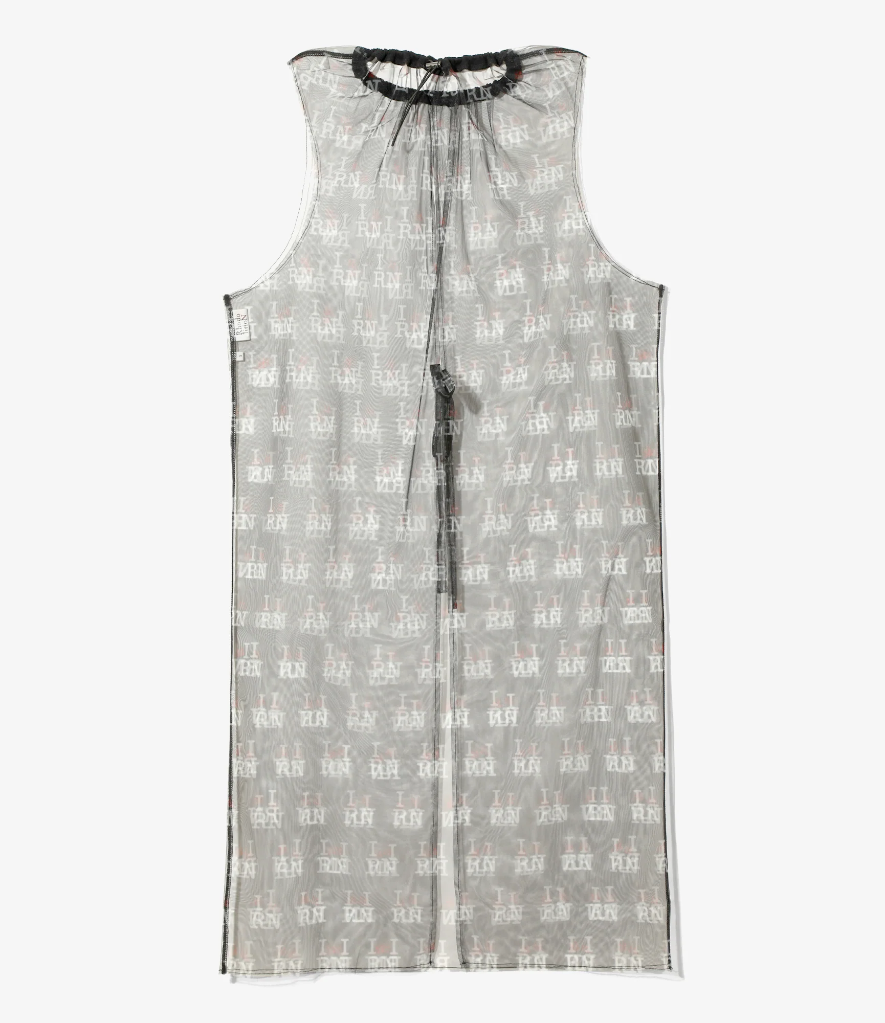 Women's Crew Neck Sleeveless Dress - Black - Original Printed Tulle - Image 3