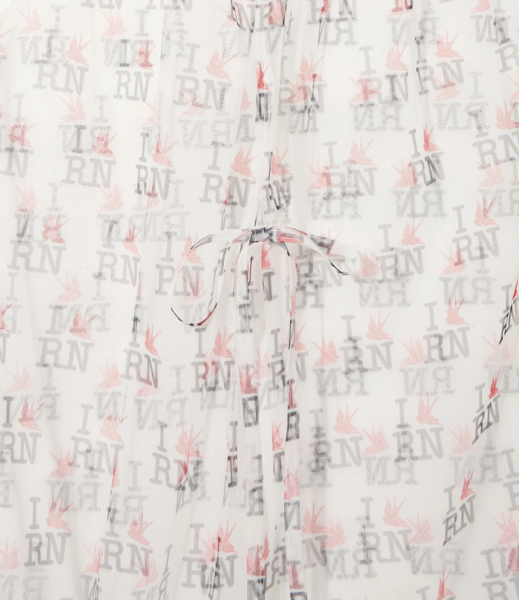 Women's Crew Neck Sleeveless Dress - Off White - Original Printed Tulle - Image 4