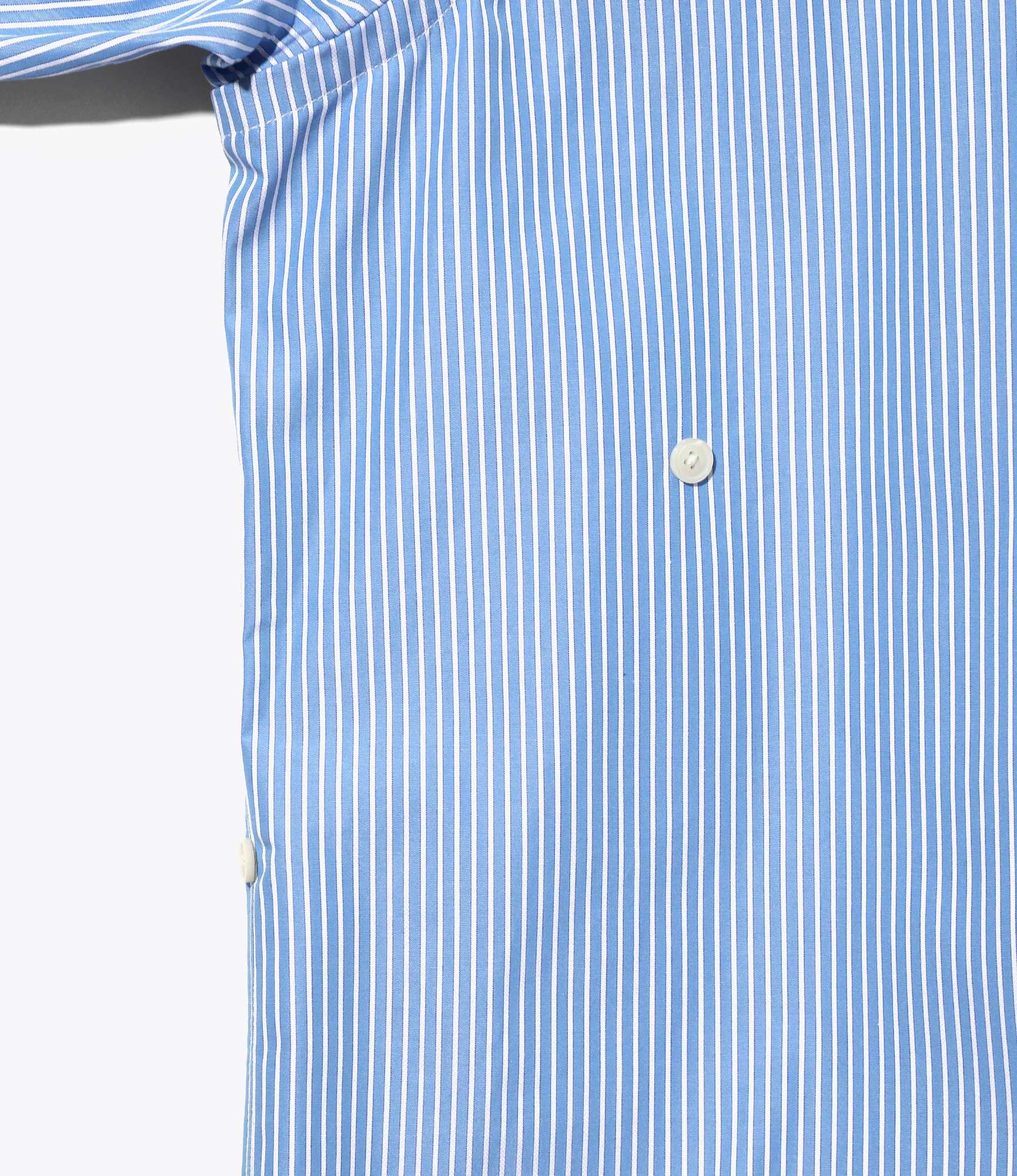 Women's Double Layer Button-down Shirt Dress - Sax - Stripe - Image 4