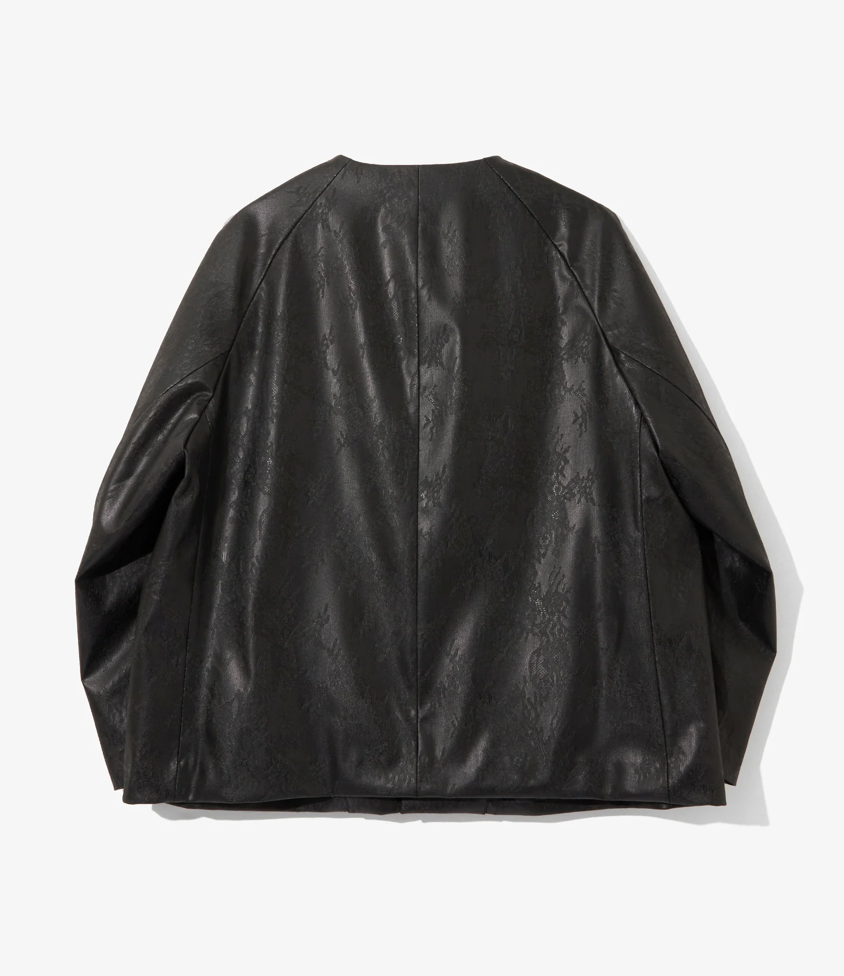Women's Frill Pockets Coveralls - Black - Synthetic Leather - Image 3