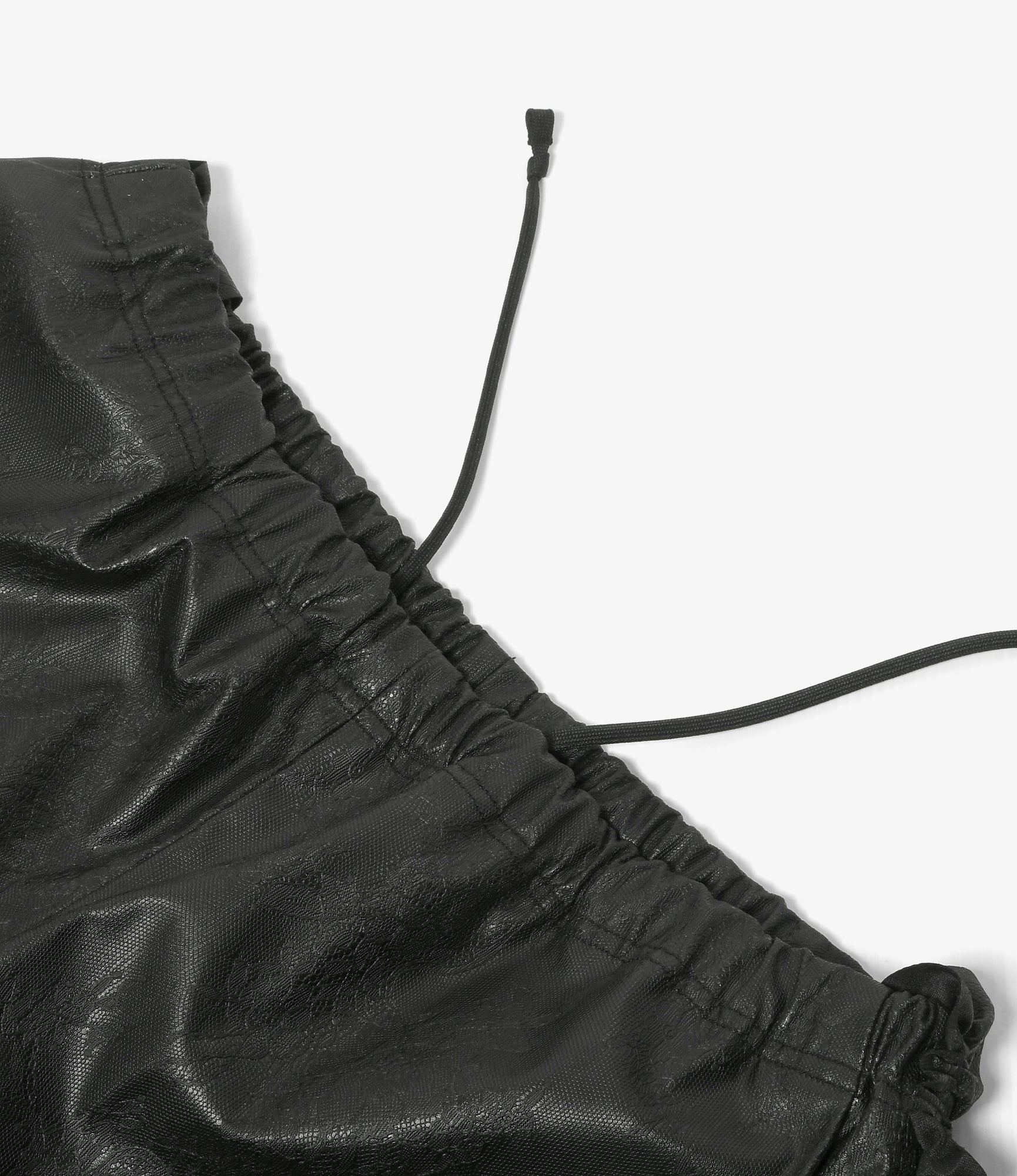 Women's Frill Side Flare Pant - Black - Synthetic Leather - Image 2