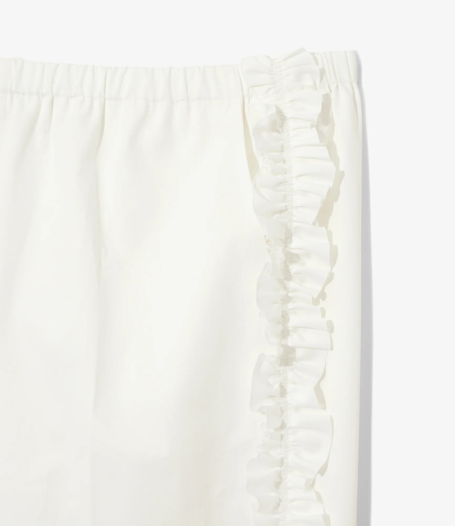 Women's Frill Side Flare Pant - White - Twill - Image 2