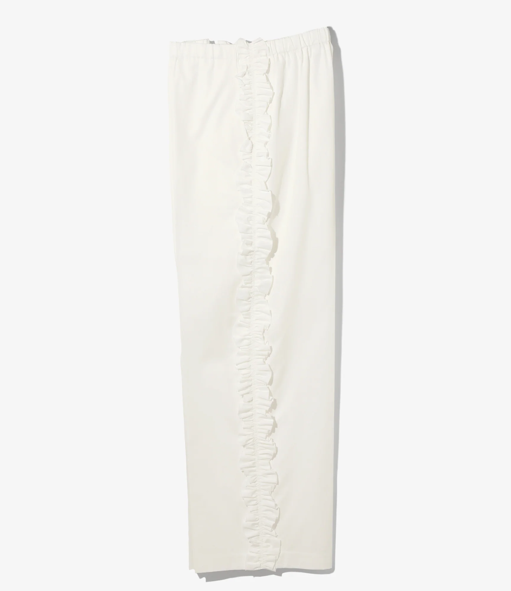 Women's Frill Side Flare Pant - White - Twill - Image 4