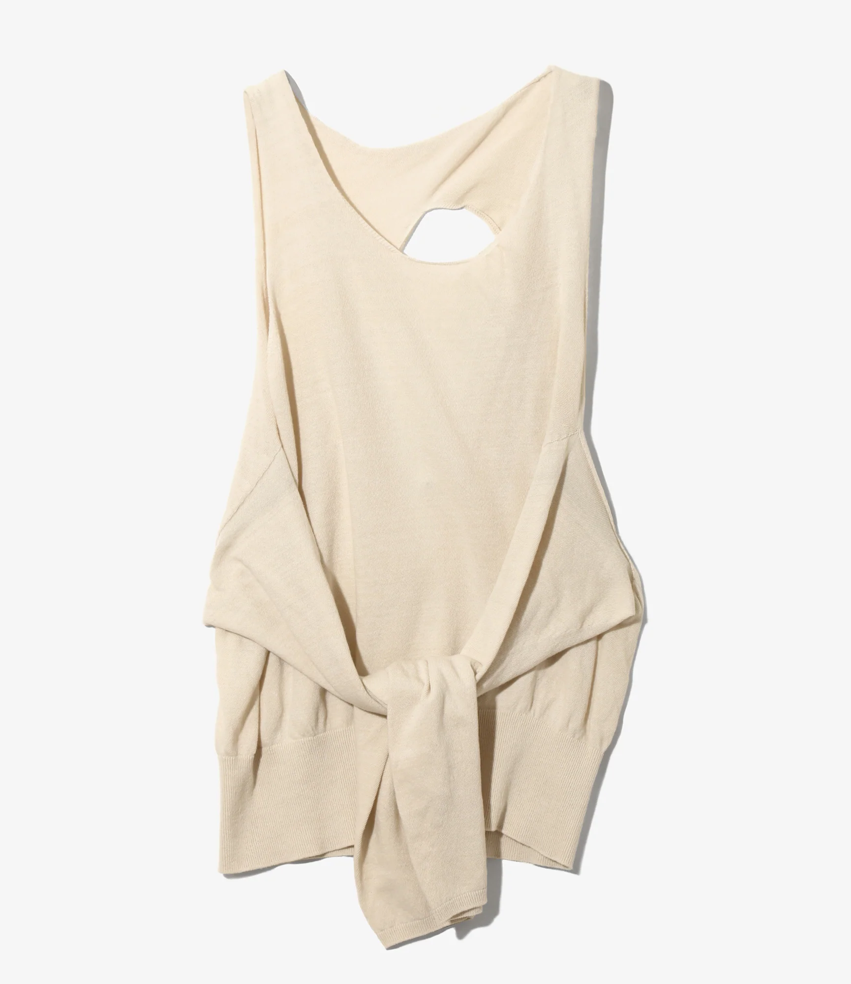Women's Knot Tank Top - Ivory - Sheer