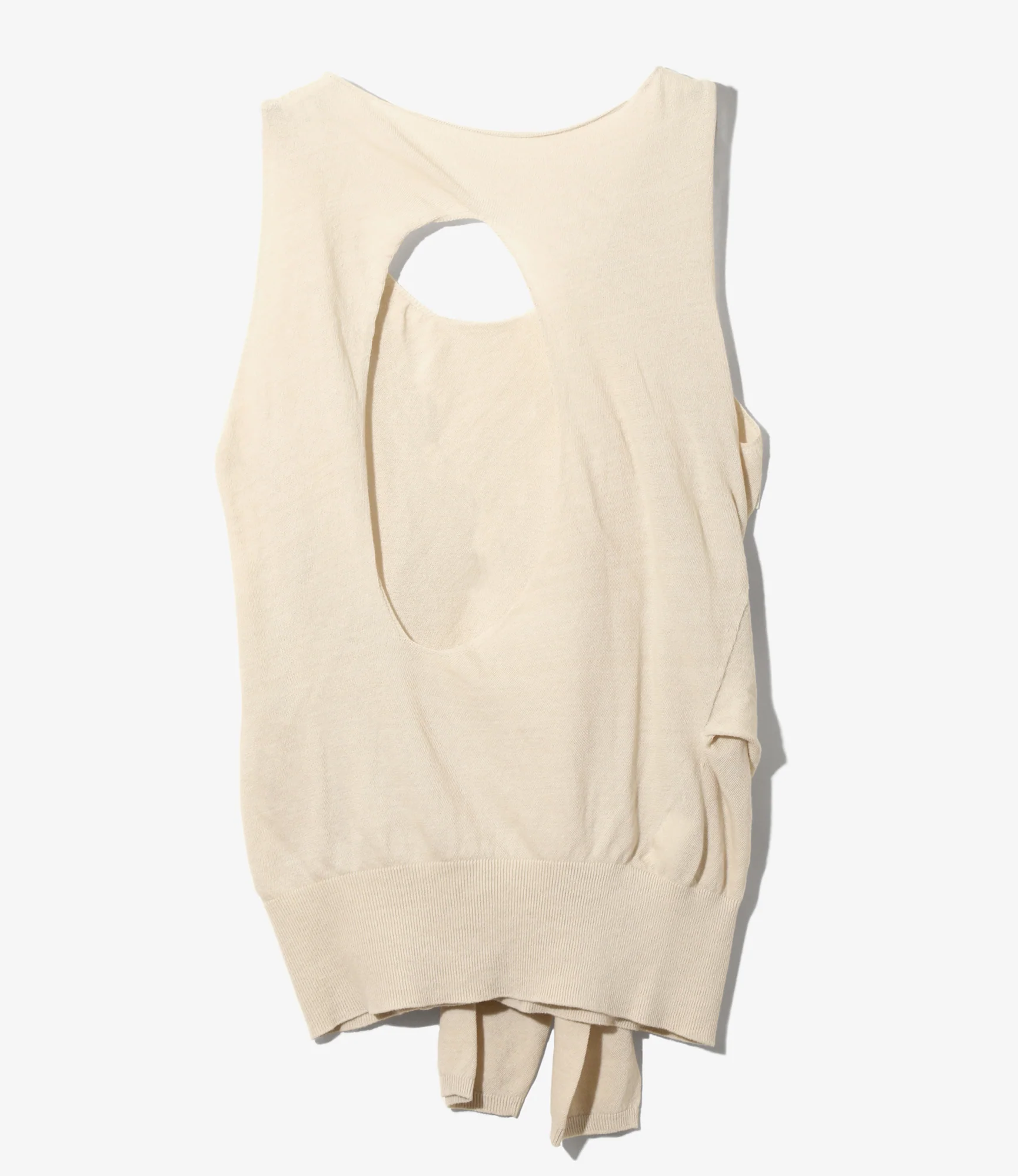 Women's Knot Tank Top - Ivory - Sheer - Image 3