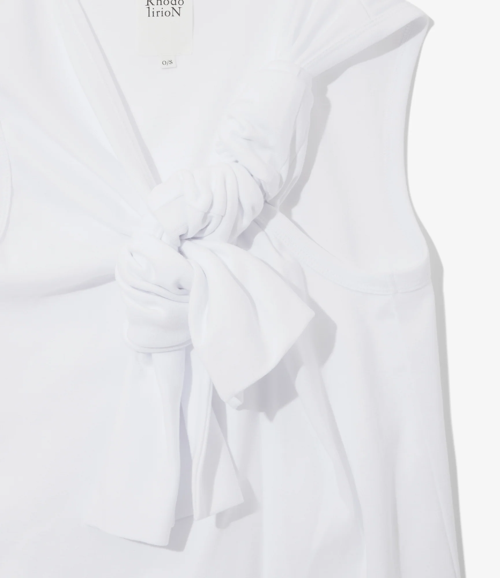 Women's One Knot Sleeveless Top - White - Image 2