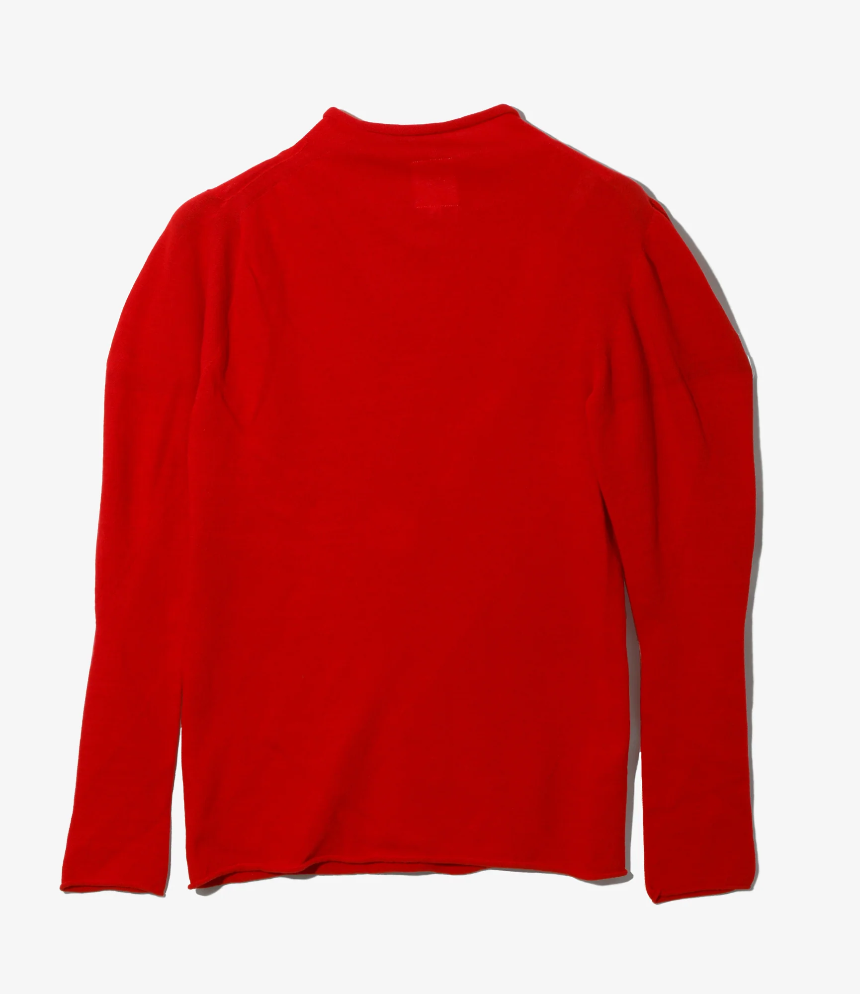 Women's Puff Sleeve Sweater - Red - Sheer - Image 3