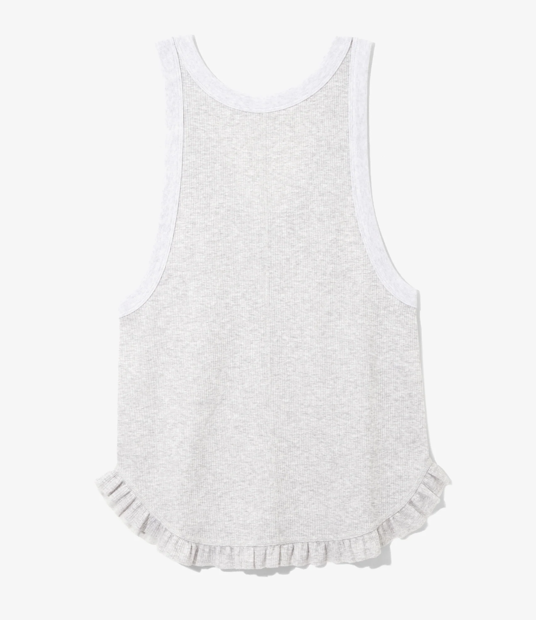 Women's Ribbed Frill Tank Top - H.Grey - Image 3