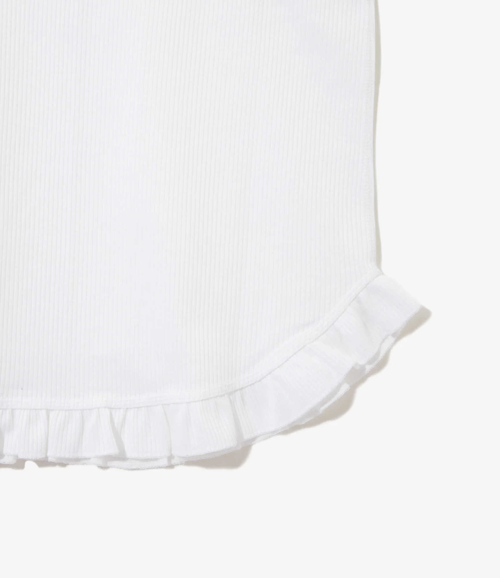 Women's Ribbed Frill Tank Top - White - Image 2