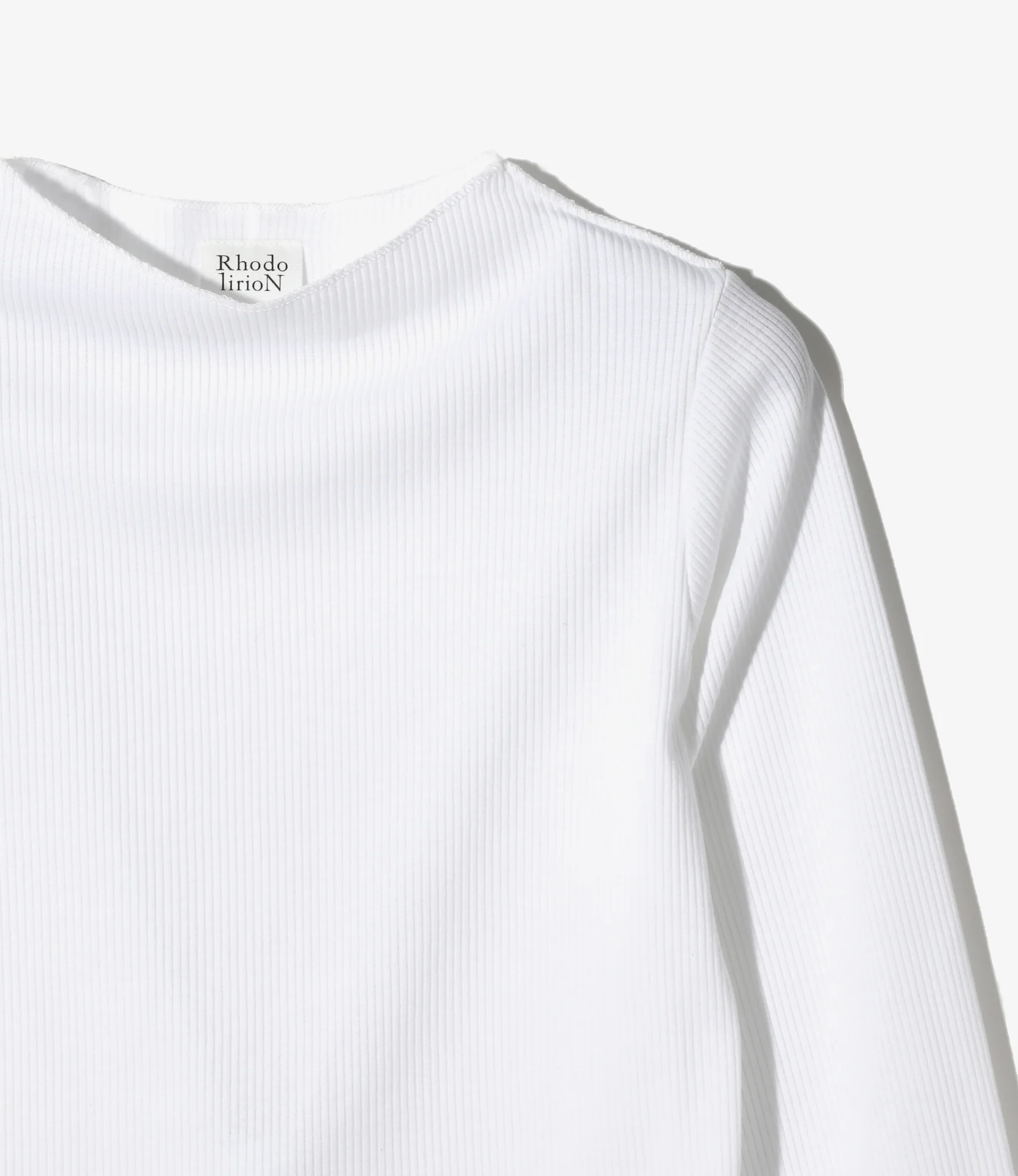 Women's Ribbed Lace Cuff Pullover Tee - White - Image 2