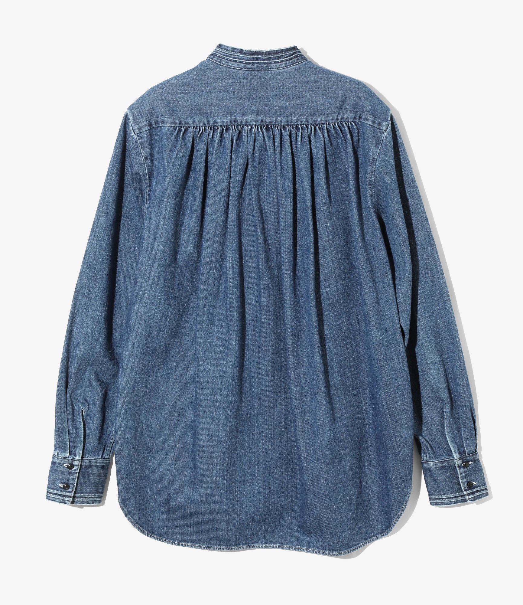 Ribbon Tie Blouse - Indigo - Denim - Image 4