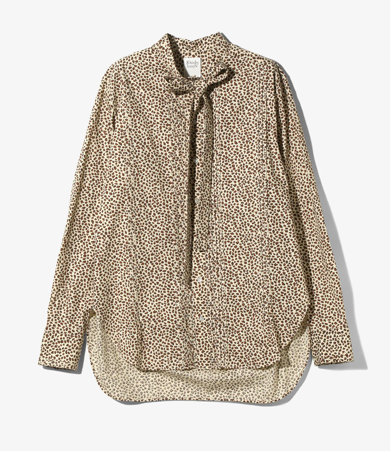 Women's Ribbon Tie Blouse - Leopard - Solid & Leopard