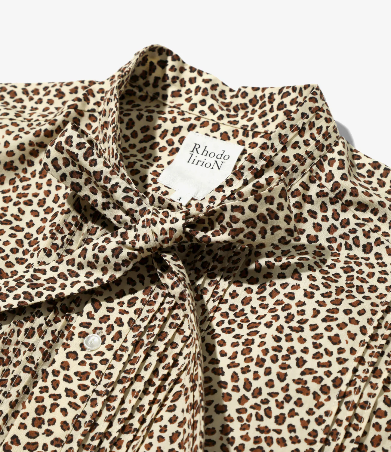 Women's Ribbon Tie Blouse - Leopard - Solid & Leopard - Image 2